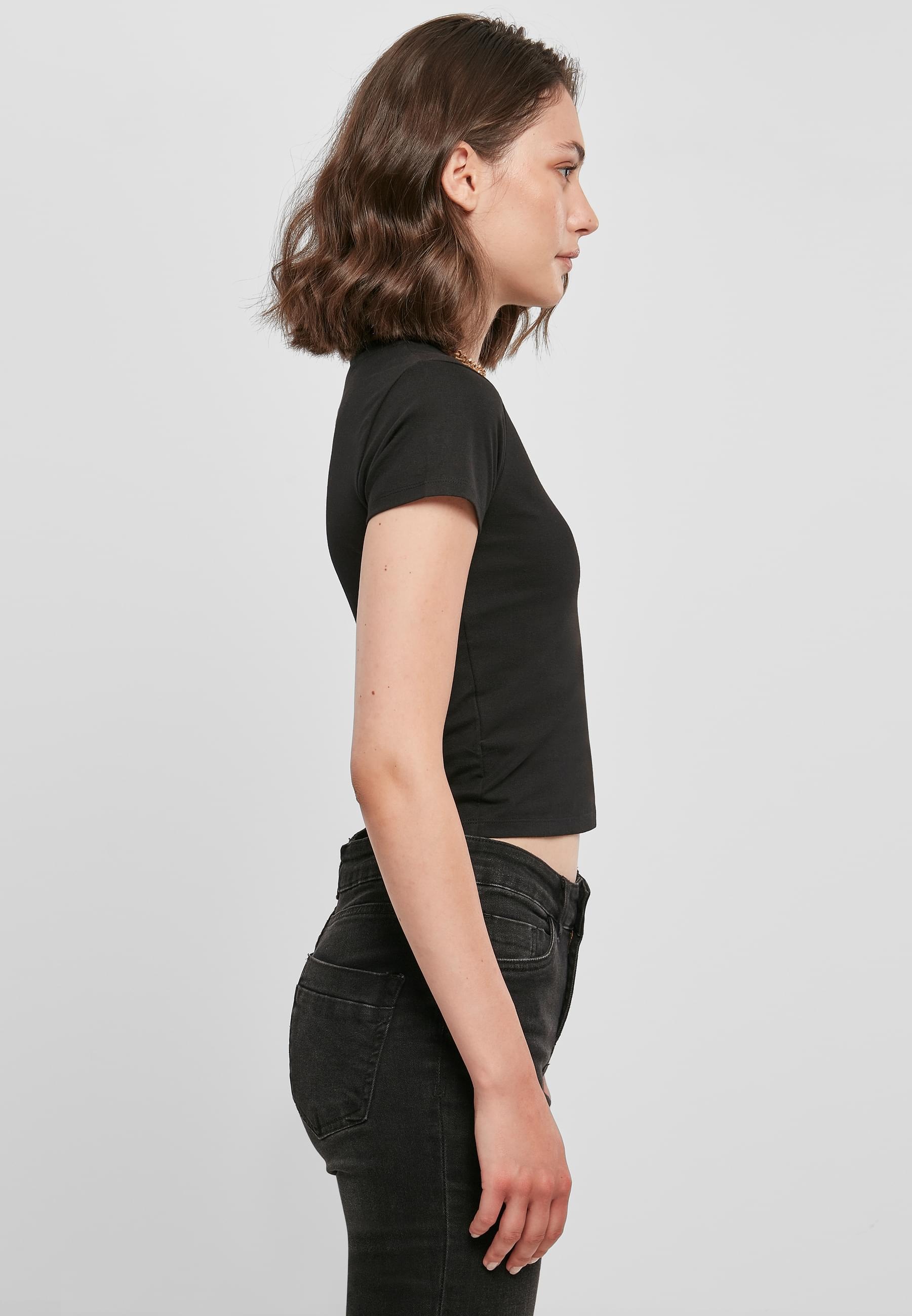 Karl Kani T-Shirt »Karl Kani Damen KKWQ22002BLK SMALL SIGNATURE SHORT TEE BLK«, (1 tlg.)