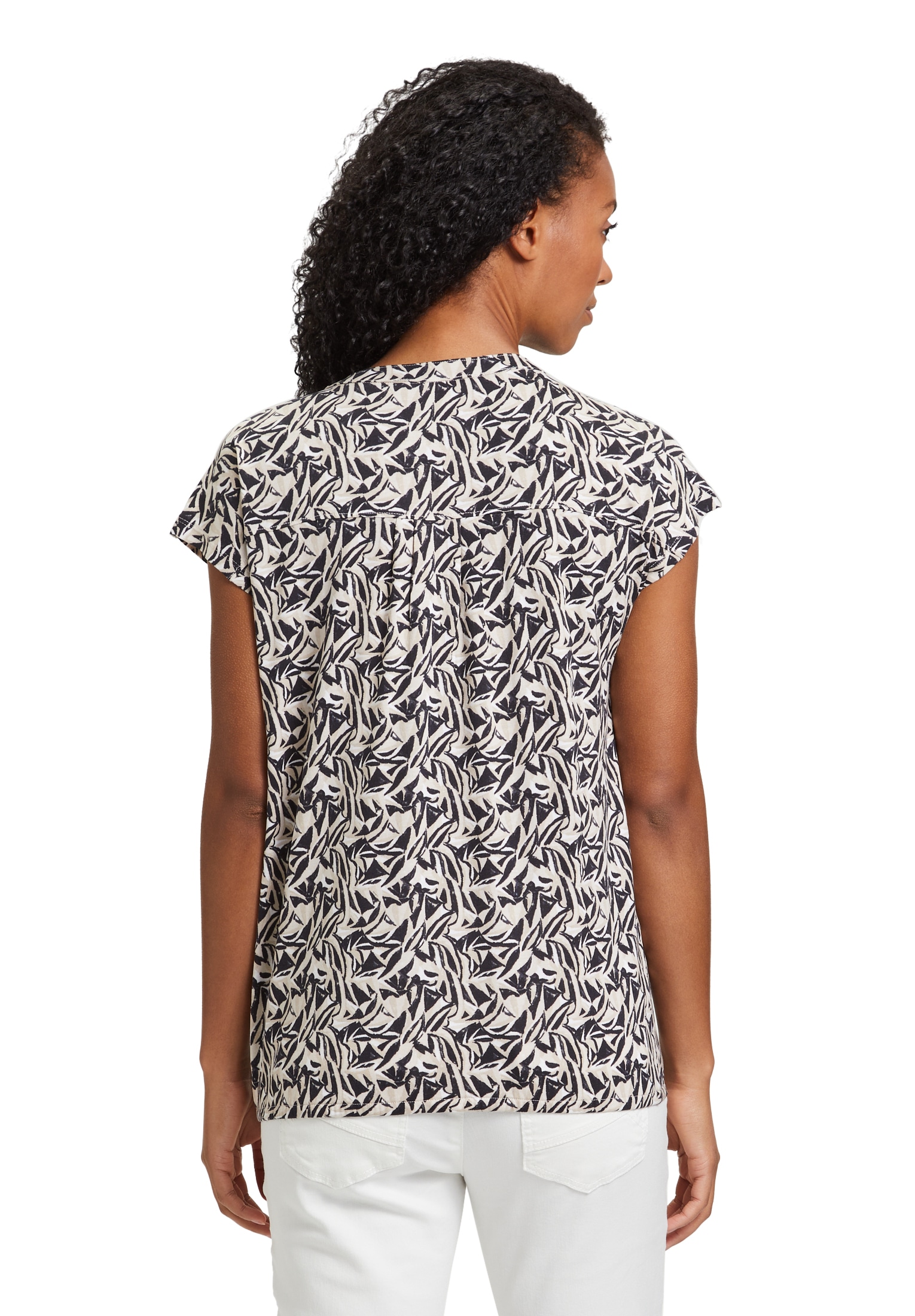 Betty&Co Kurzarmshirt »Betty & Co Damen Blusenshirt mit Knopfleiste«, (1 tlg.), Druck