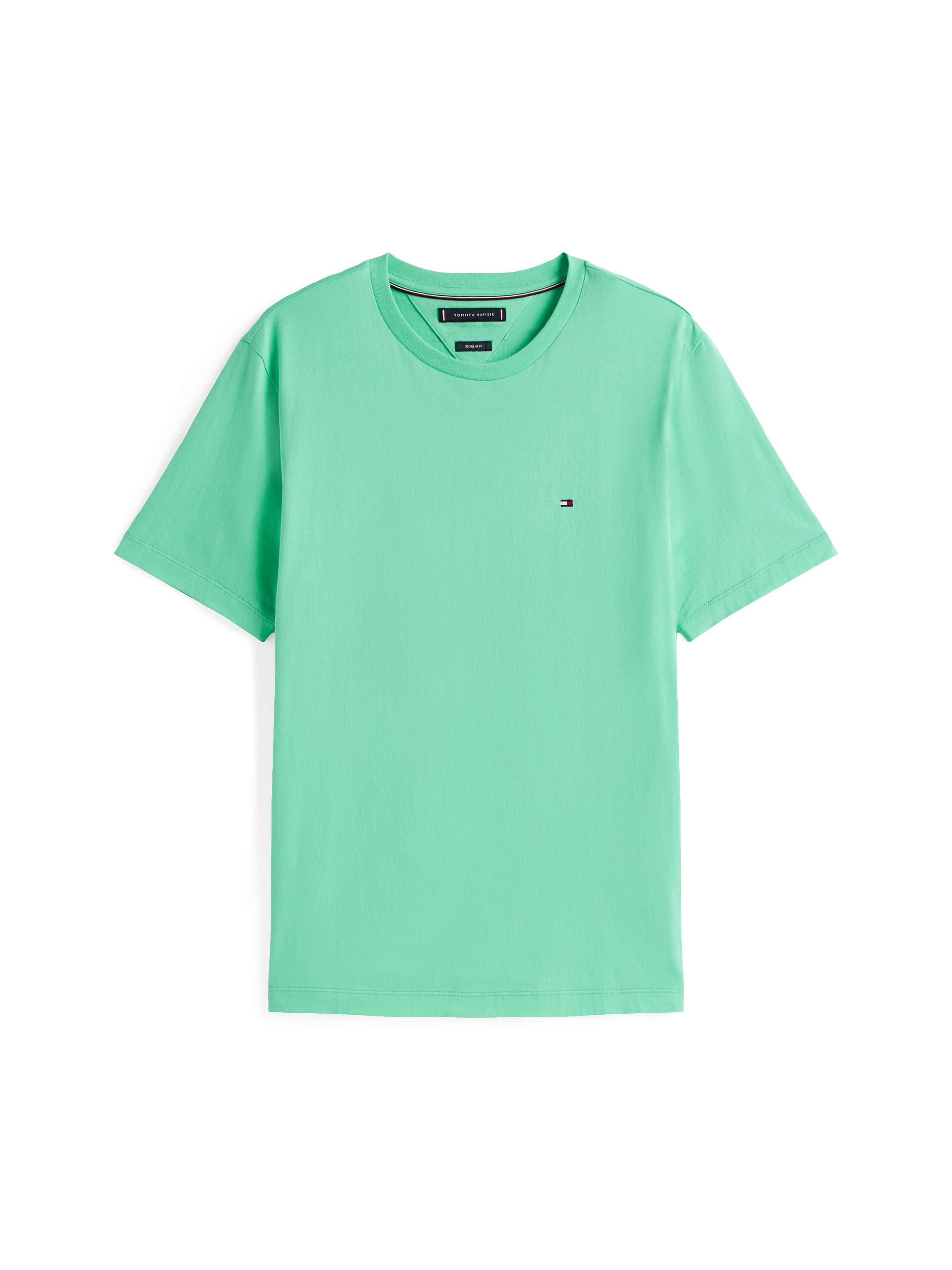 Tommy Hilfiger T-Shirt »ESSENTIAL REG FIT SOLID TEE mit Stickerei und Rundhals«, unifarben, casual, regular fit, Baumwolle, Rundhals