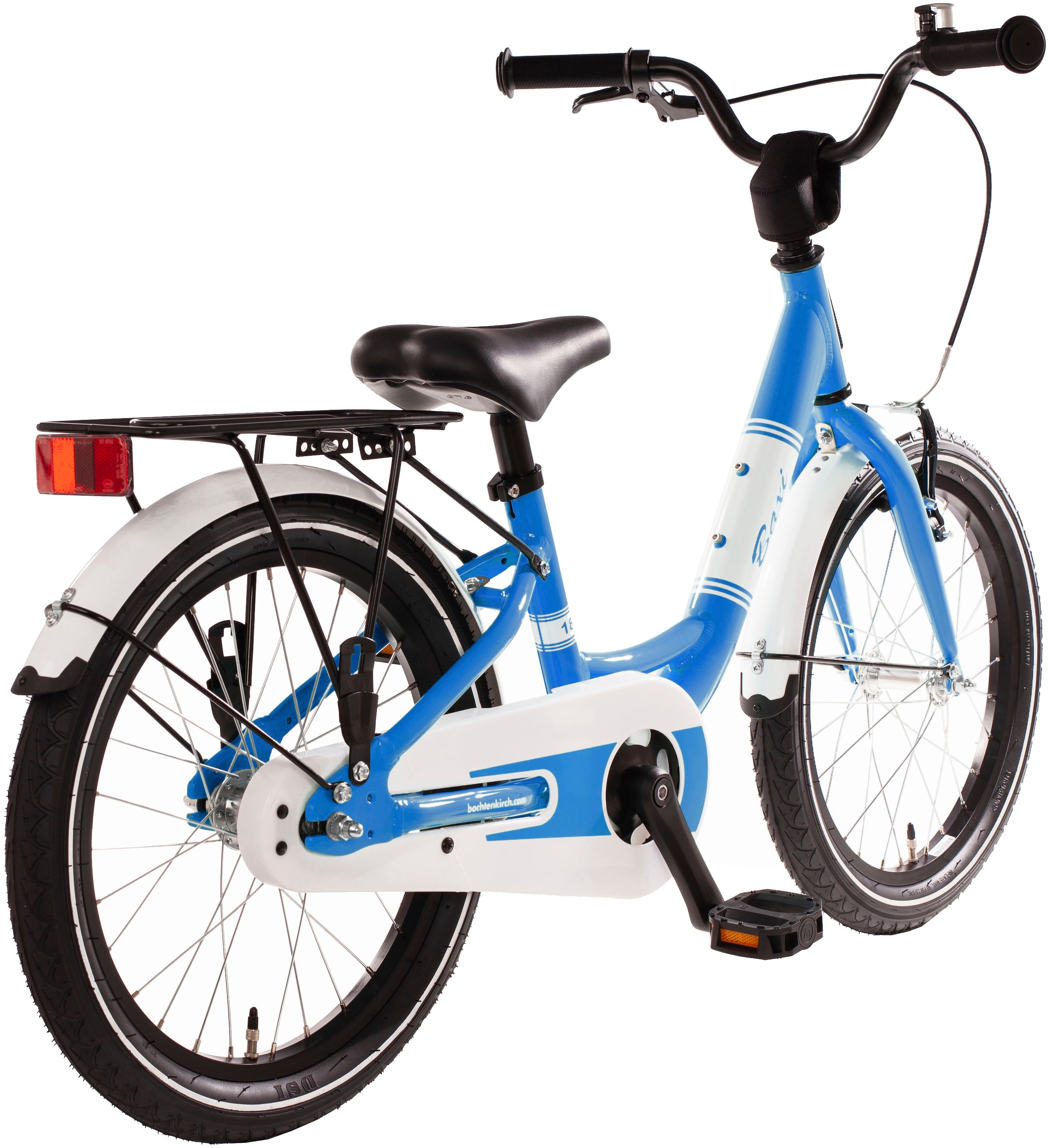 Bachtenkirch Kinderfahrrad »18" Baxi - blau«, 1 Gang, ohne Schaltung, (Packung), Alu Kinderfahrrad mit Vollausstattung, erhältlich in 14/16/18 Zoll