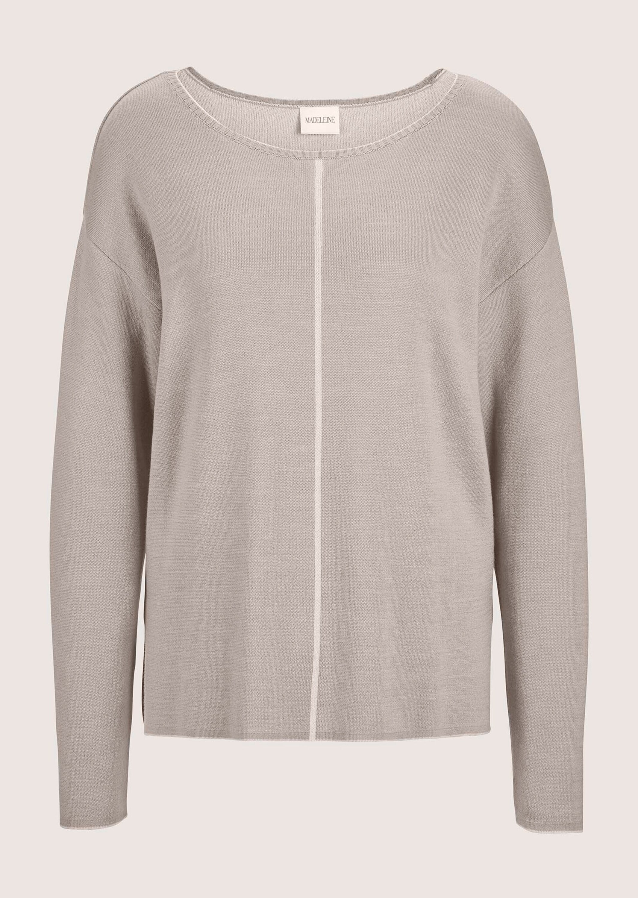MADELEINE Longpullover "Pullover Rundhals-Pullover mit Kontrast-Details" günstig online kaufen