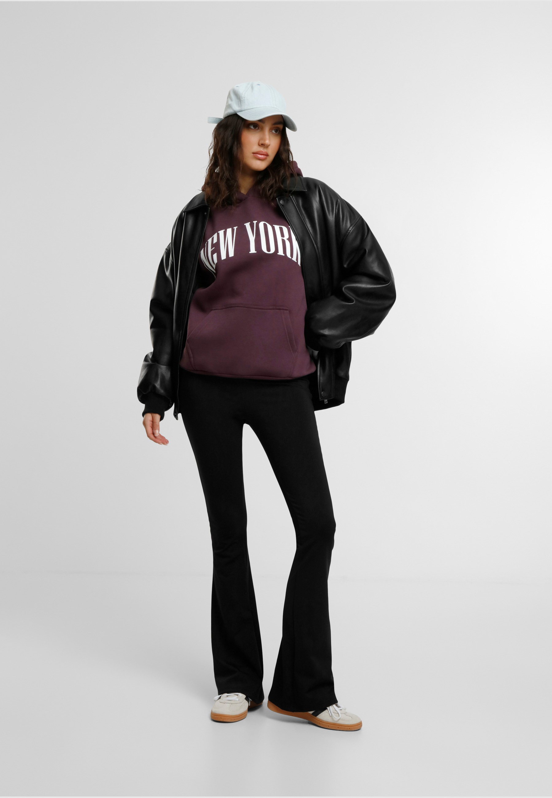 Miss Tee Kapuzenpullover »Miss Tee New York Ladies Fluffy Hoody«, (1 tlg.)