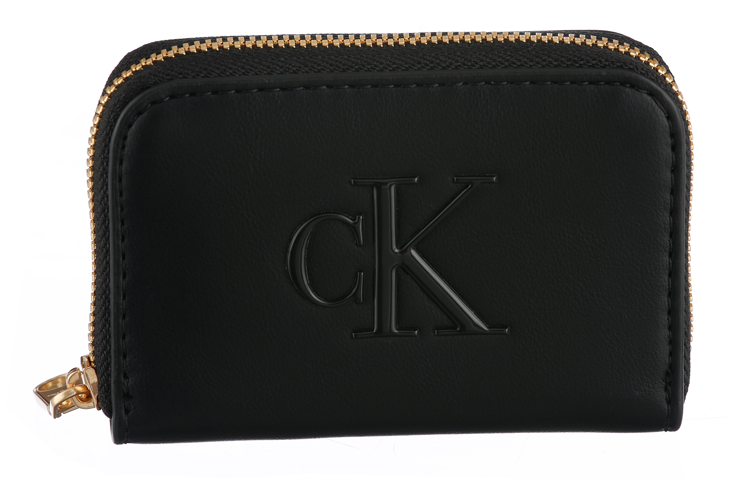 Calvin Klein Geldbörse "BOLD CK MEDIUM ZIP AROUND" Damen Portemonnaie, Geld günstig online kaufen