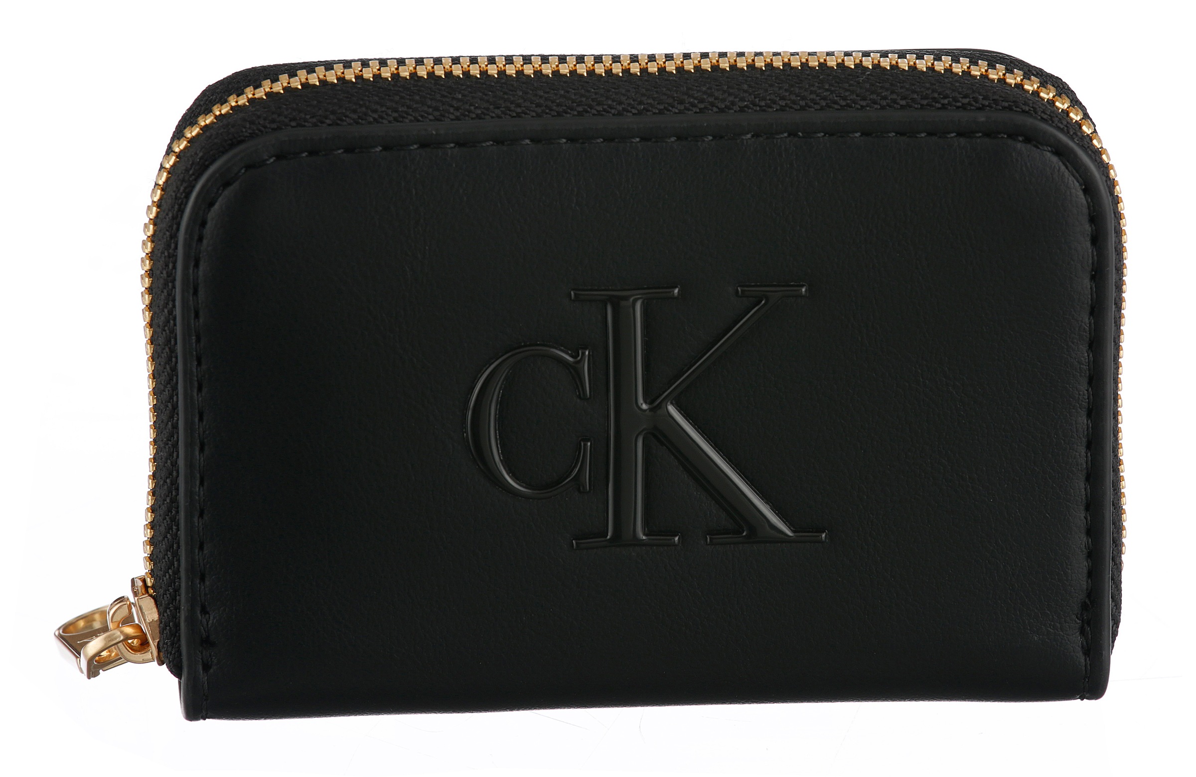 Calvin Klein Geldbörse "BOLD CK MEDIUM ZIP AROUND" Mini Portemonnaie, Geldbeutel, Money Pocket mit CK-Logo