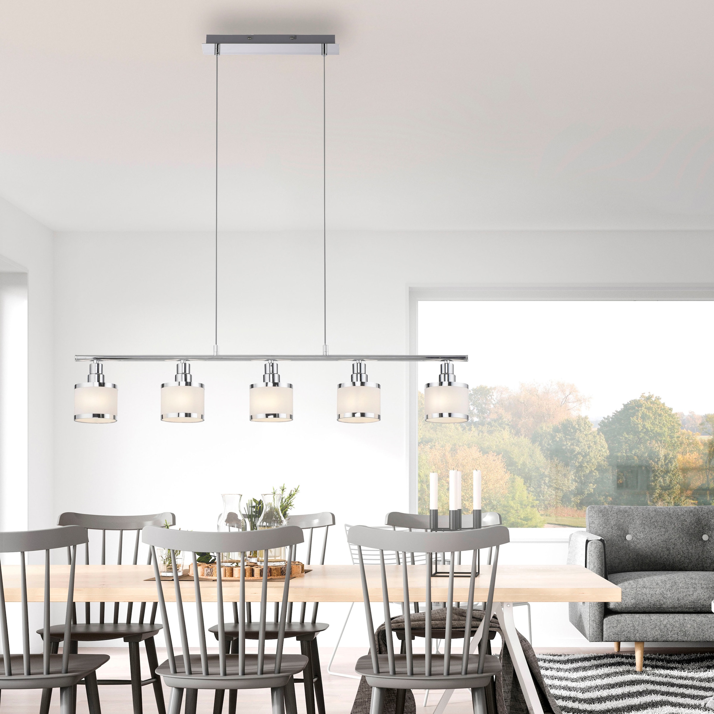 JUST LIGHT Pendelleuchte »ACCOR«, 5 flammig, Leuchtmittel E14 | ohne Leuchtmittel