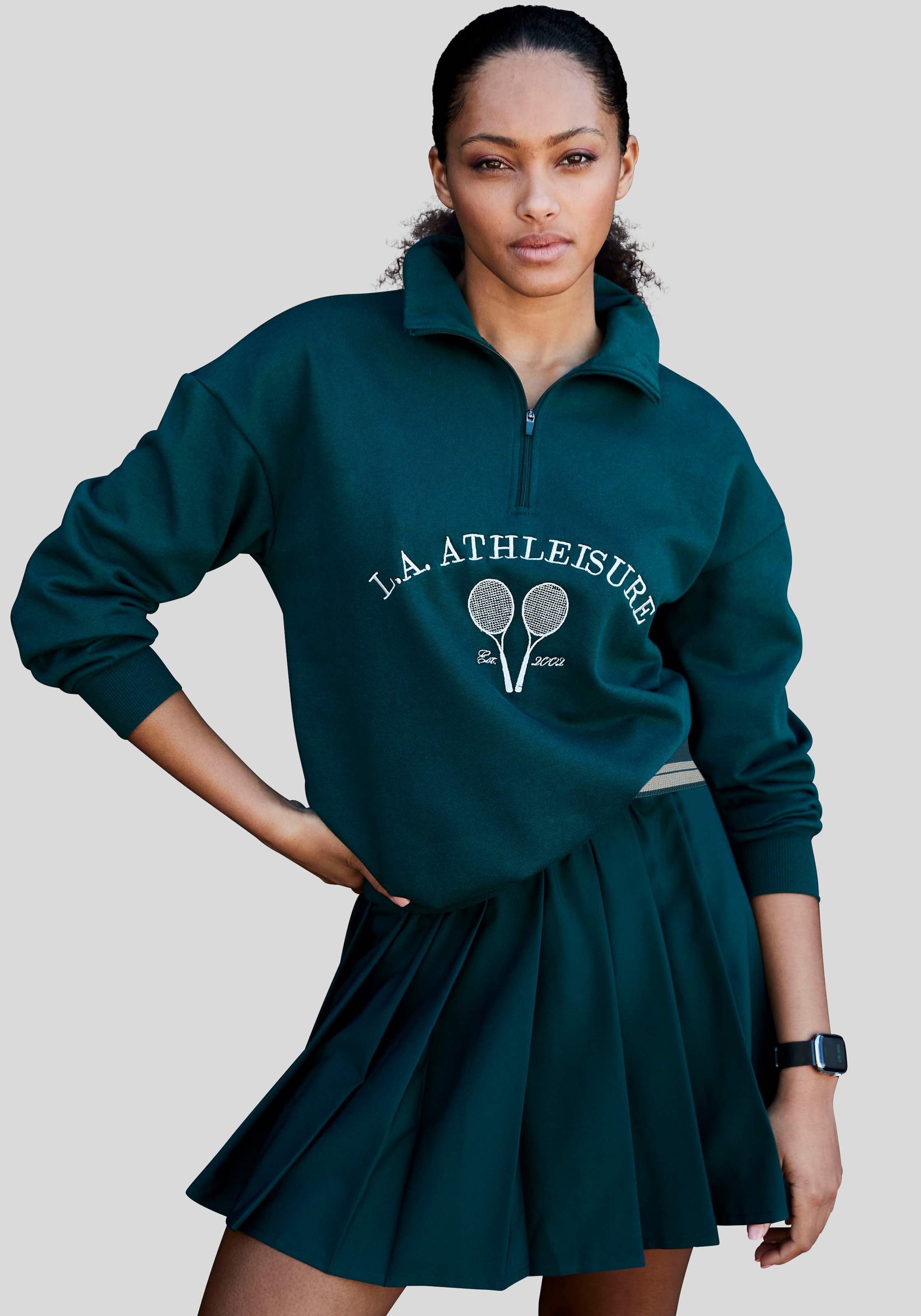 LASCANA ACTIVE Sweatshirt »Tennis«, mit Stehkragen und Reißverschluss für  bestellen | BAUR
