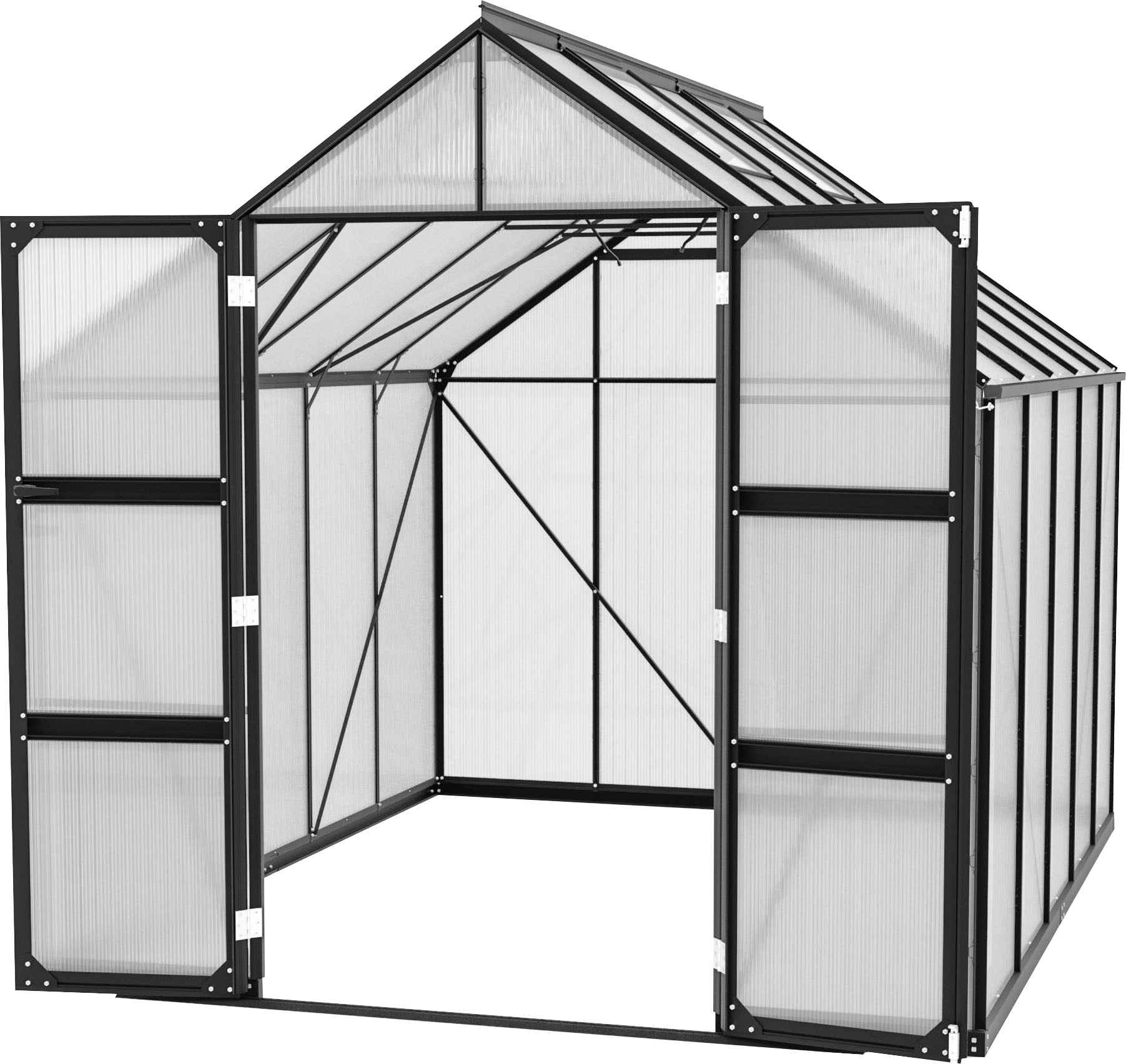 Vitavia Gewächshaus "Domus 8300", mit Doppelschwingtüren und bodentiefer Türschwelle, 4 mm Hohlkammer