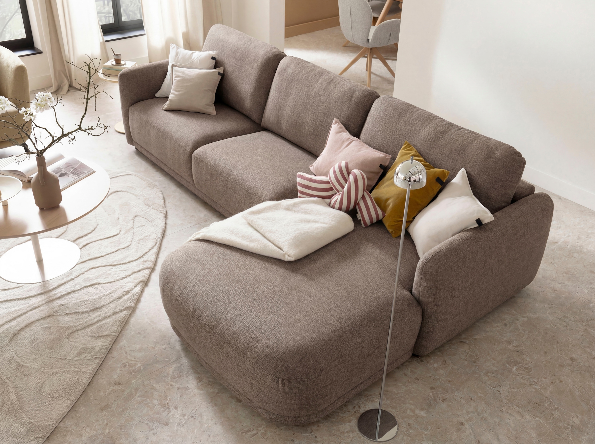 SCHÖNER WOHNEN-Kollektion Ecksofa »Wonder, Organische Eck-Lounge für dein Zuhause« Sanfte Kurven, Kammerkissen-Komfort & maximale Entspannung