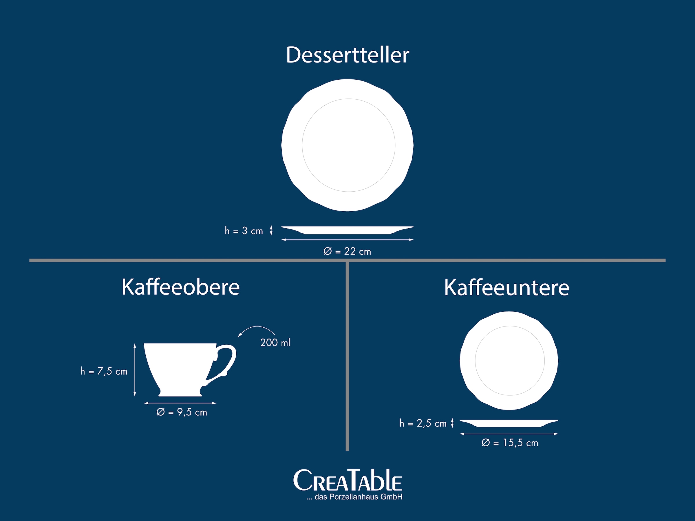CreaTable Kaffeeservice »Adelaide, Service 12-tlg.« Nostalgischer Vintage Dekor, Elegante Form