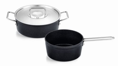 Fissler Topf-Set "Adamant", Aluminium, (Set, 2 tlg., Bratentopf 24 + Stielkasserolle 18cm oD), Made in Germany