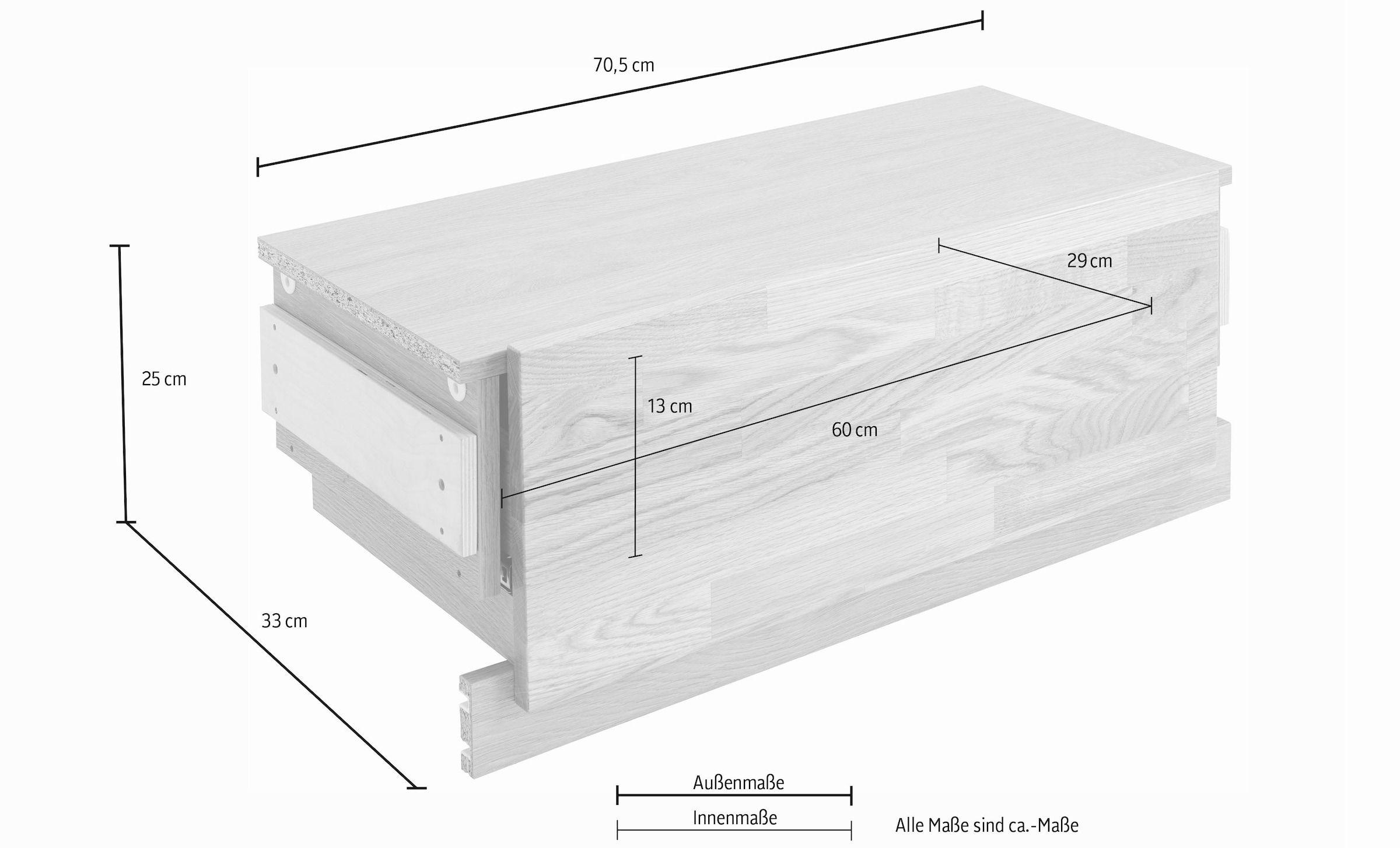 Guido Maria Kretschmer Home&Living Schubkasten »Como«, Breite 70, 5 cm