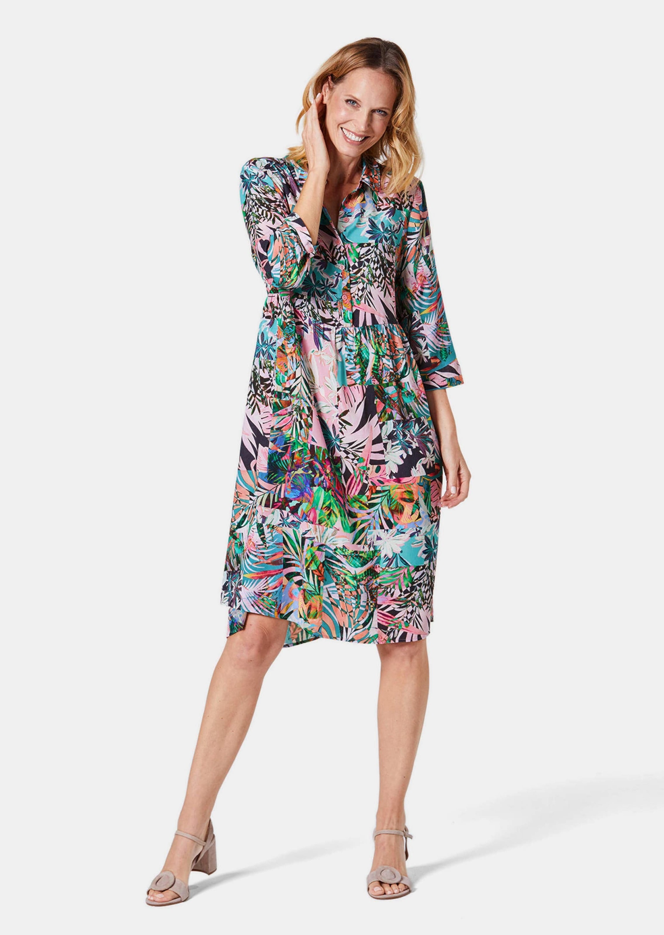 GOLDNER Blusenkleid "Leichtes Druckkleid aus trageangenehmer Viskose" Nahtt günstig online kaufen