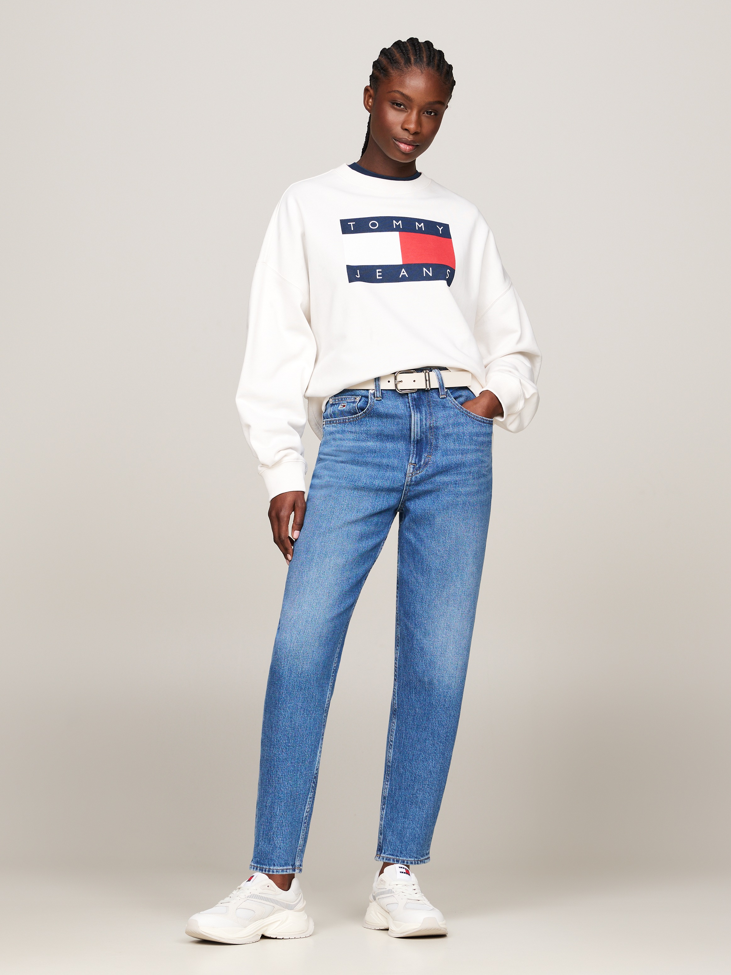 Thumbnail - Tommy Jeans Tapered-fit-Jeans "High waist - Mom-Jeans Tapered", Im 5-Pocket-Style und leicht ausgewaschen