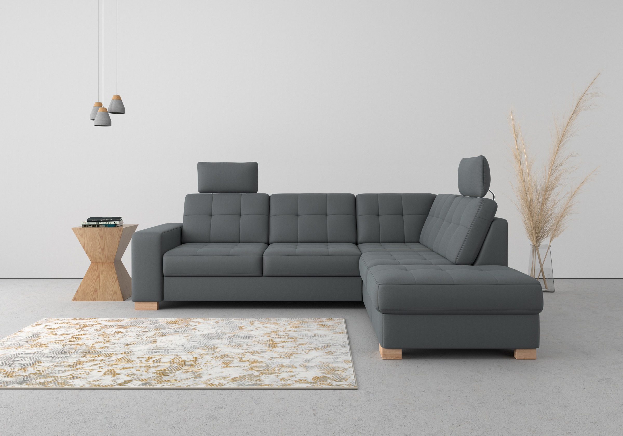 sit&more Ecksofa "Quincy L-Form" wahlweise mit Schlaffunktion und Bettkasten