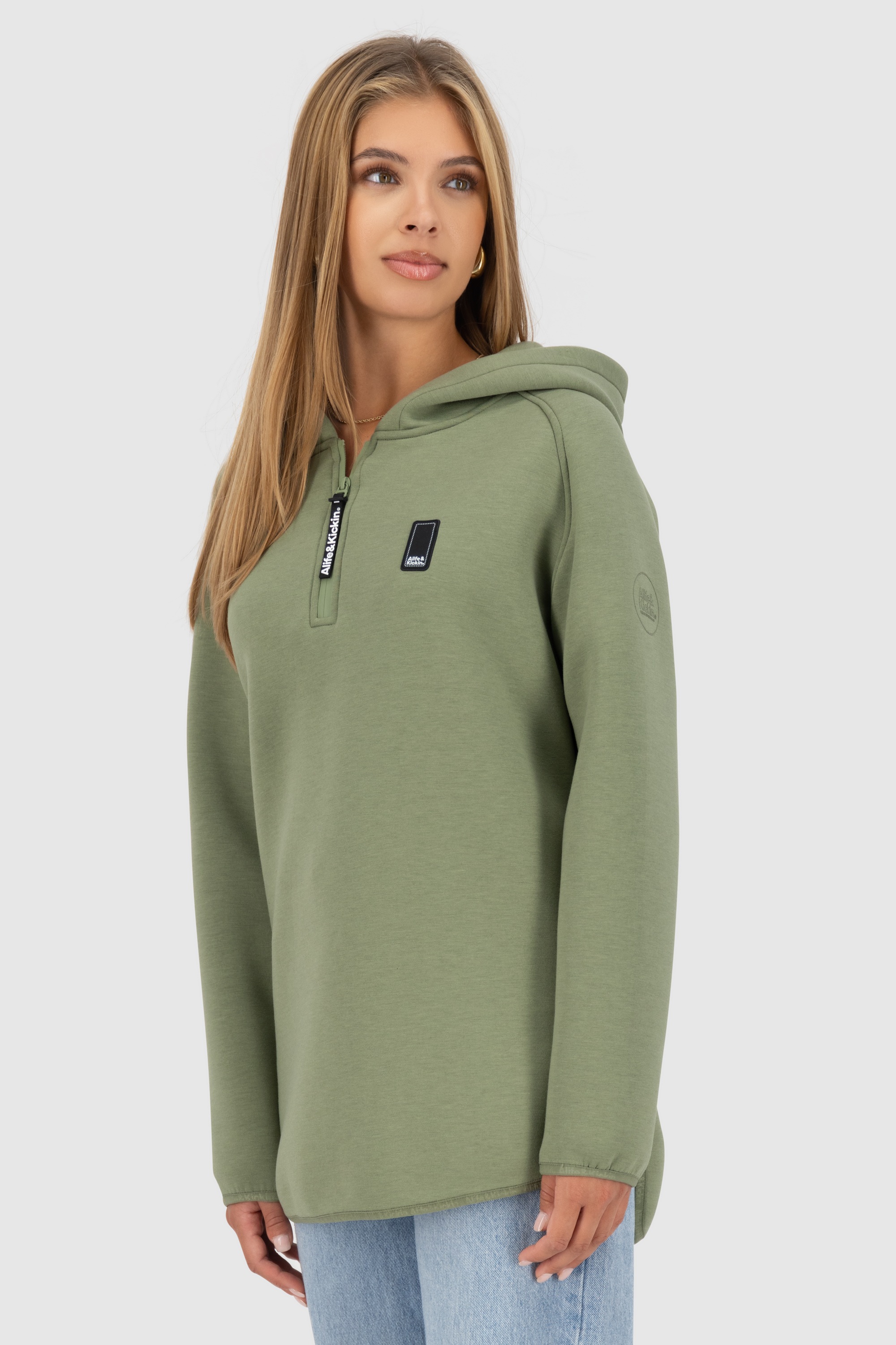 Alife & Kickin Kapuzensweatshirt »Damen MaraAK N«, Langer Hoodie Kapuzenpullover, Supersofter Pullover mit Kapuze