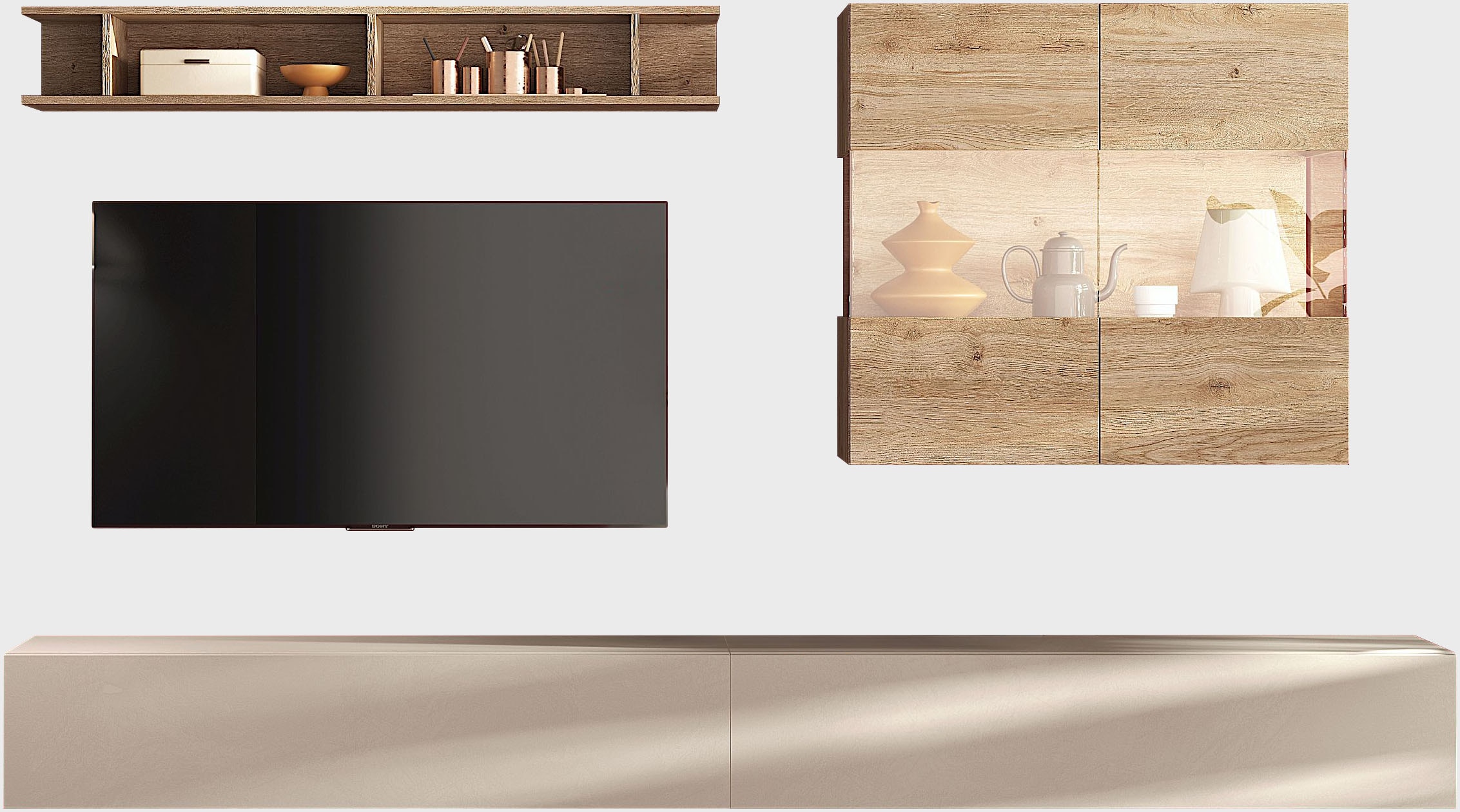 INOSIGN Wohnwand "INFINITY, 4tlg. Breite 276 cm, moderne Mediawand" 4 Stk. günstig online kaufen