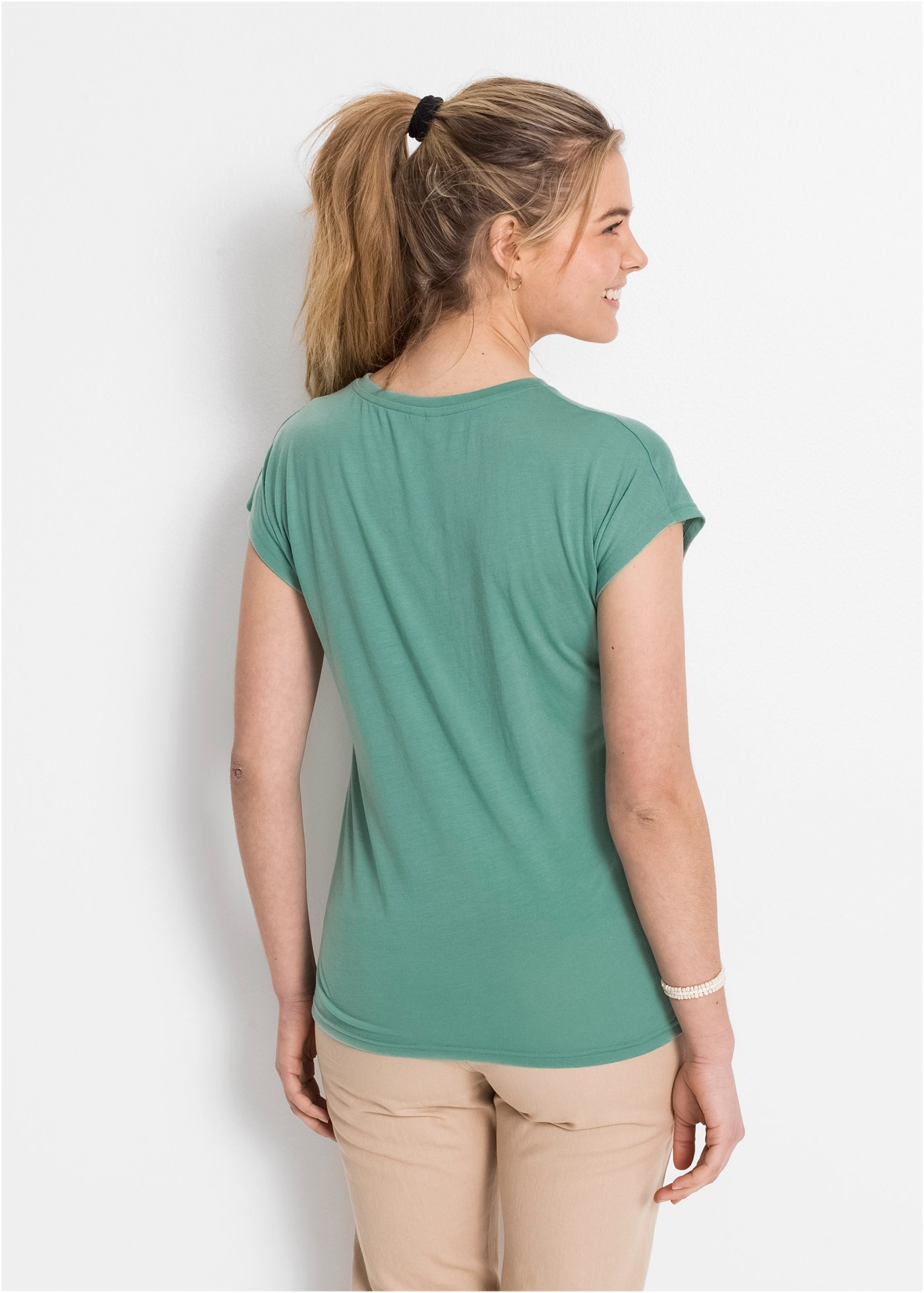 bonprix T-Shirt "T-Shirt mit Glitzerdruck" T-Shirt mit Glitzerdruck günstig online kaufen