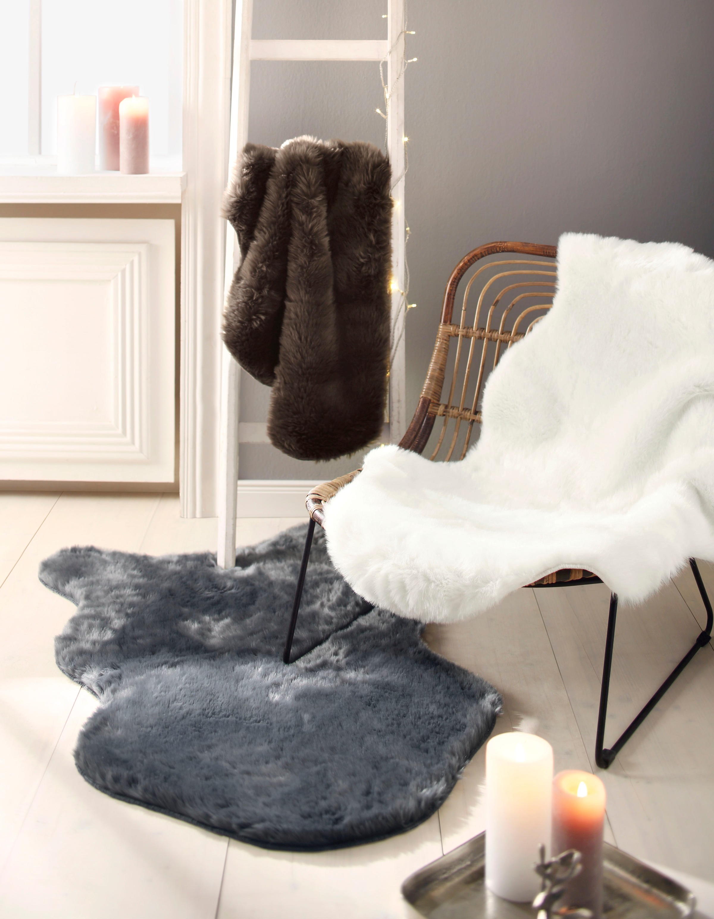 Dreams Fellteppich "Schaffell" fellförmig 20 mm Höhe Kunstfell, waschbar, w günstig online kaufen