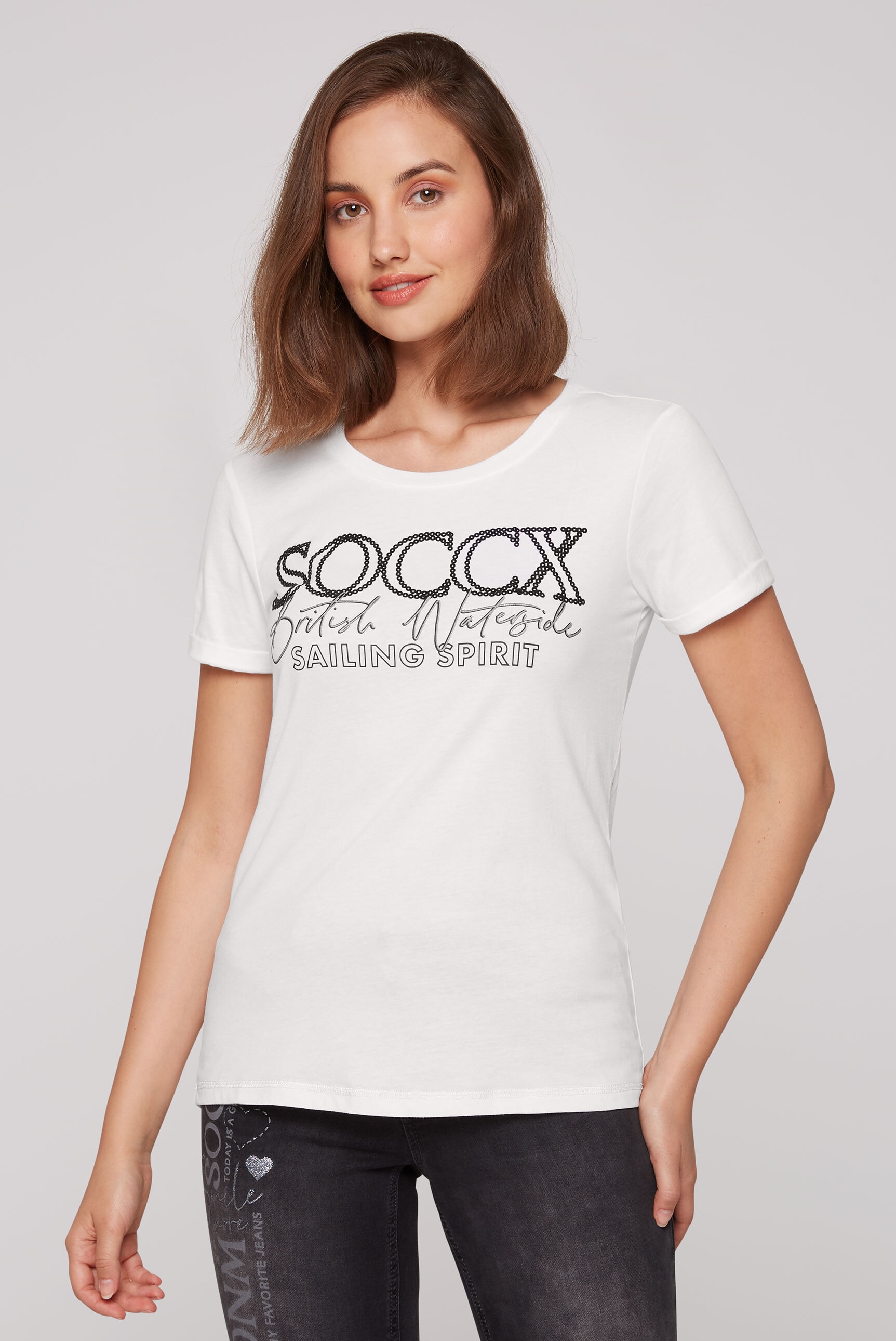 SOCCX V-Shirt, mit Baumwolle