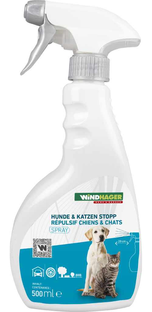 Windhager Vergrämungsmittel "Hunde- und Katzen-Stopp Spray, der Geruch hält Hunde und Katzen fern" Tierabwehr für Garten und Terrasse, 500 ml