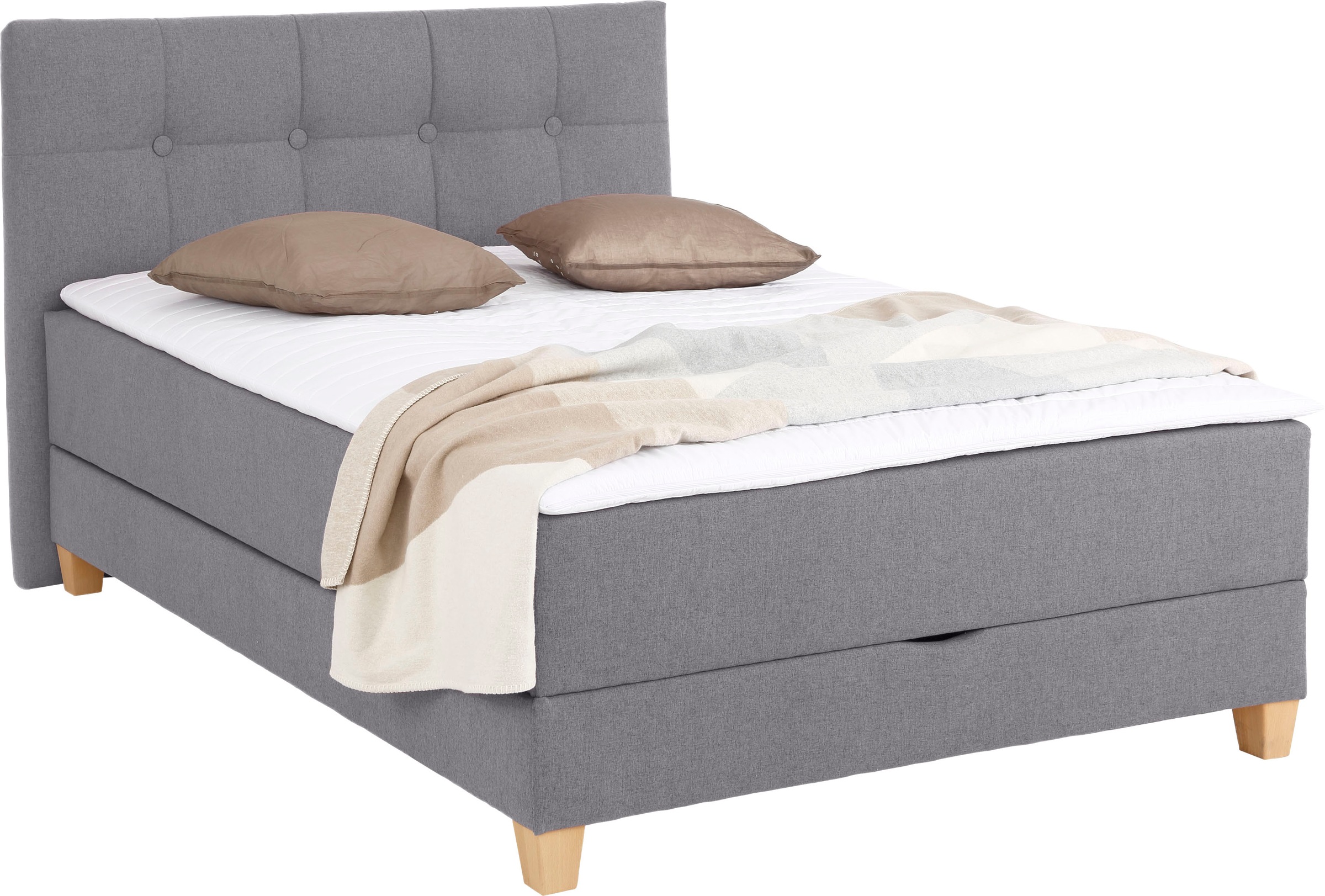 Home affaire Boxbett »Lonrai«, in H2,H3 & H4 und XXL - Überlänge 220cm wählbar, inkl. Topper