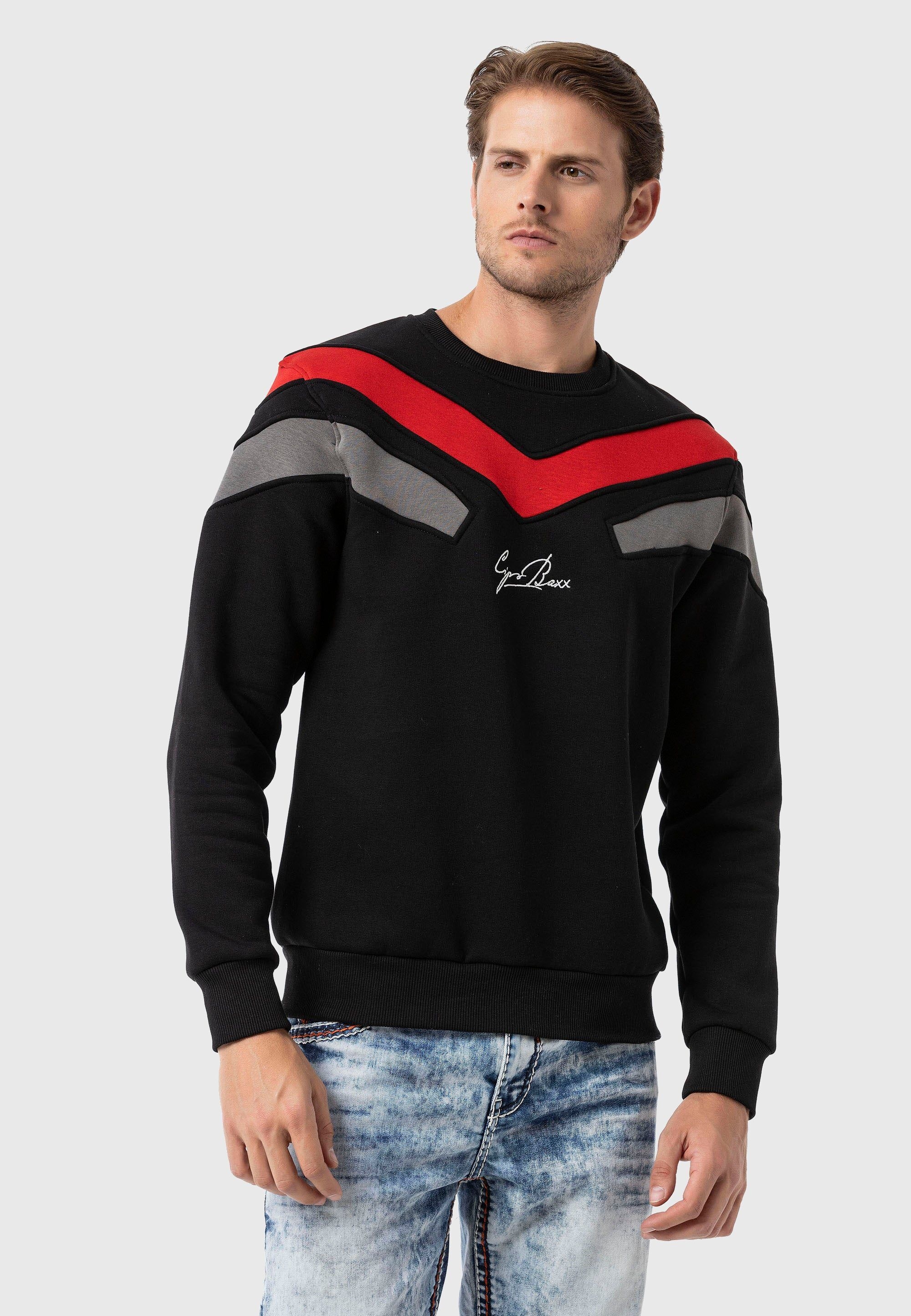 Cipo & Baxx Sweatshirt "Sweatshirts", (1 tlg.), mit modernem Streifen-Desig günstig online kaufen