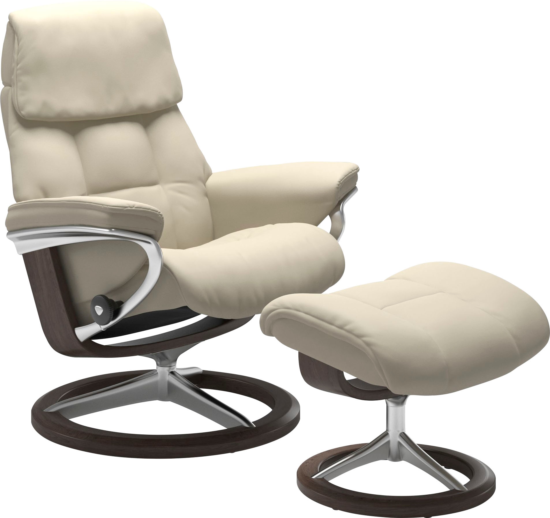 Stressless® Relaxsessel »Ruby«, (Set, Relaxsessel mit Hocker), mit Signature Base, Größe L, Gestell Eiche, Wenge, Braun & Schwarz