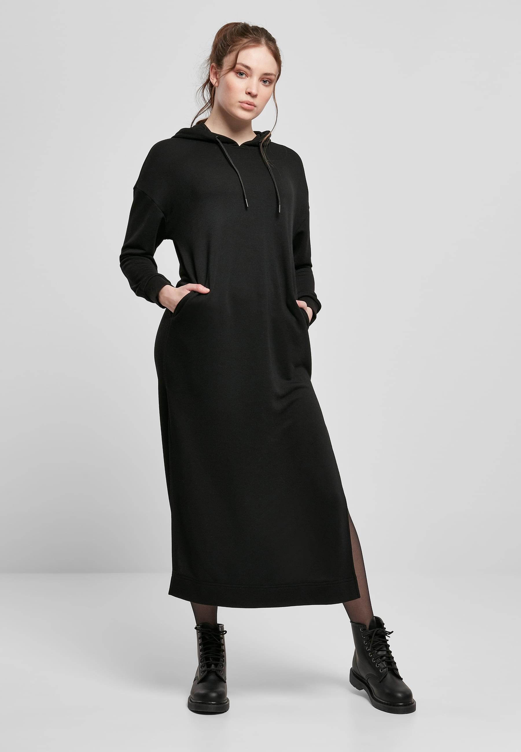 URBAN CLASSICS Shirtkleid »Urban Classics Damen Ladies Modal Terry Long Hoody Dress«, (1 tlg.)