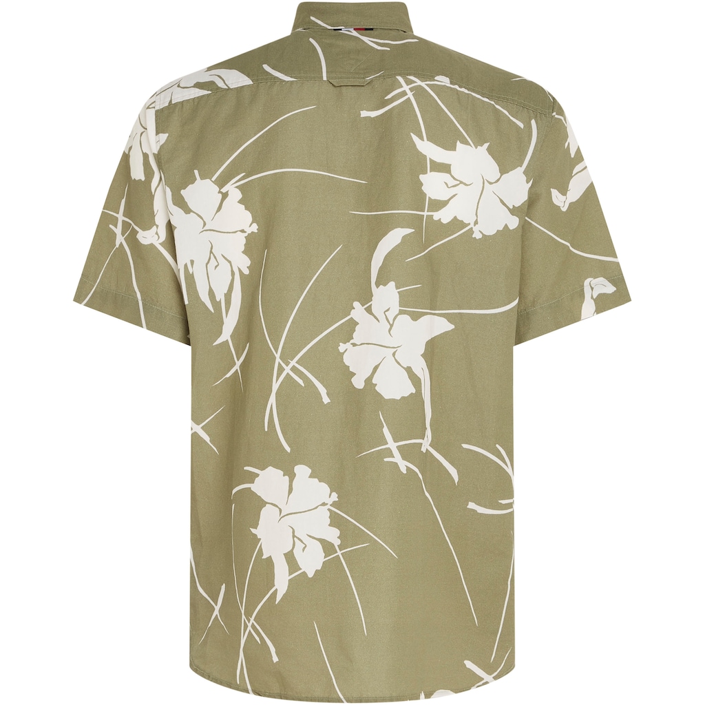 Tommy Hilfiger Kurzarmhemd »LARGE TROPICAL PRT SHIRT«, kontrastfarbener Blumenprint