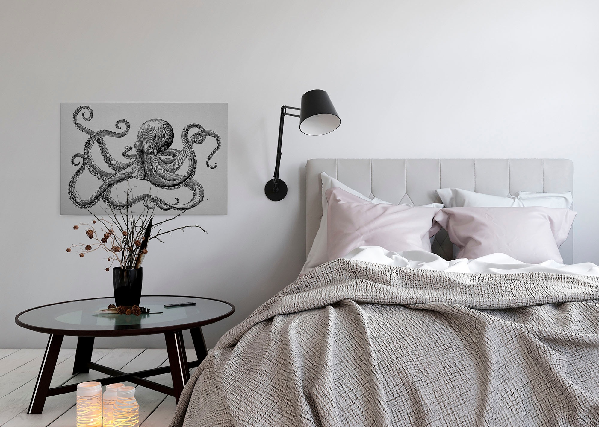 A.S. Création Leinwandbild »jules«, Kunst-Tiere-Kinder, (1 St.), Keilrahmen Bild Octopus Krake Leinwand-Bild Wohnzimmer modern Wandbild