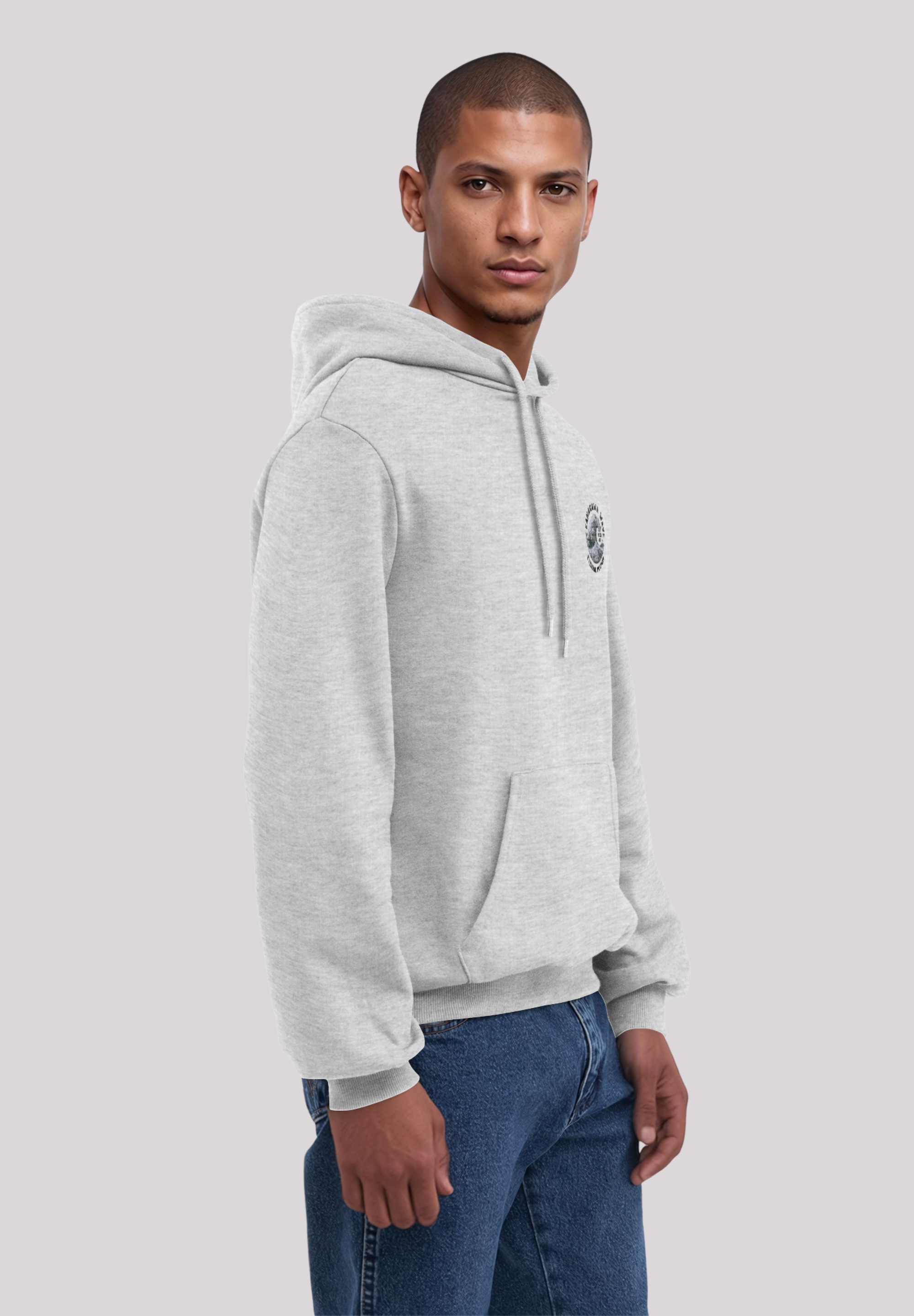F4NT4STIC Kapuzenpullover »Kanagawa Wave Stickerei«, Premium Qualität