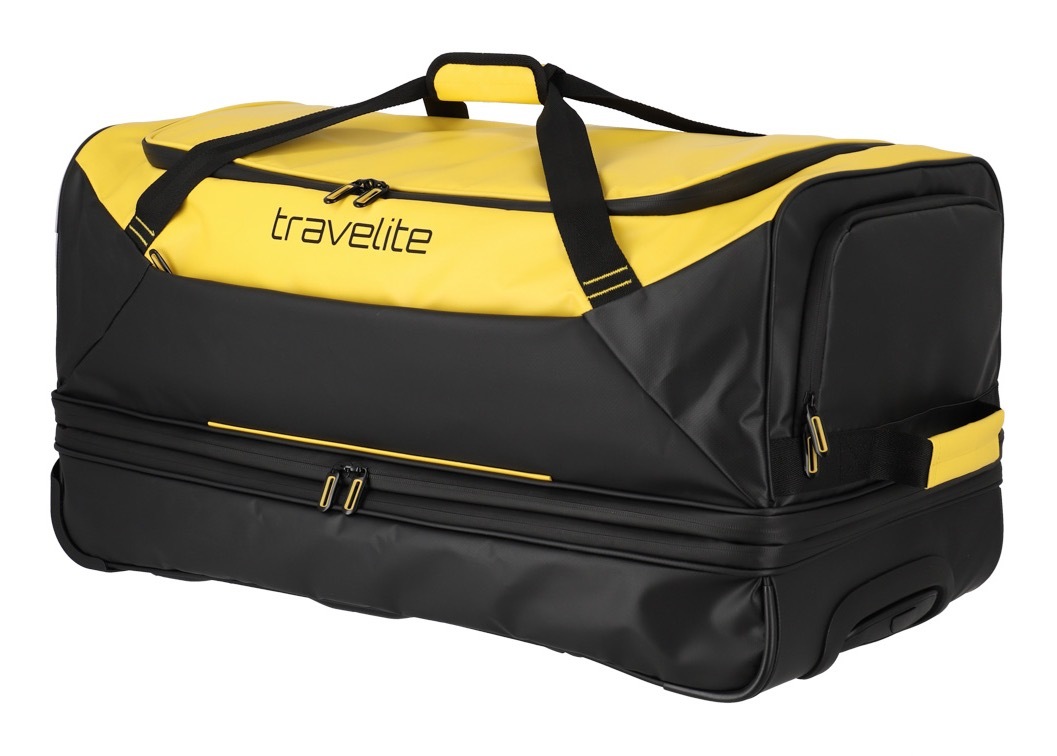 travelite Reisetasche »BASICS mit Rollen und Bodenfach«, Reisetasche, Wasserabweisend, separates Bodenfach