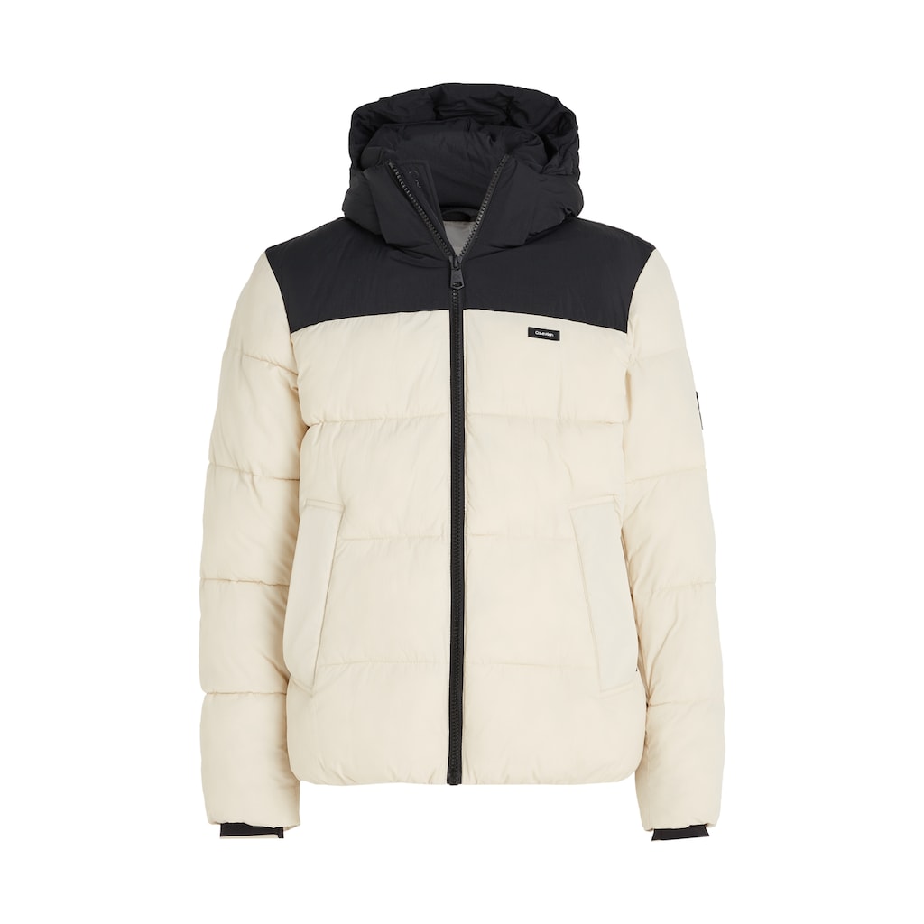 Calvin Klein Steppjacke »CRINKLE NYLON COLOR BLOCK PUFFER«, mit Kapuze