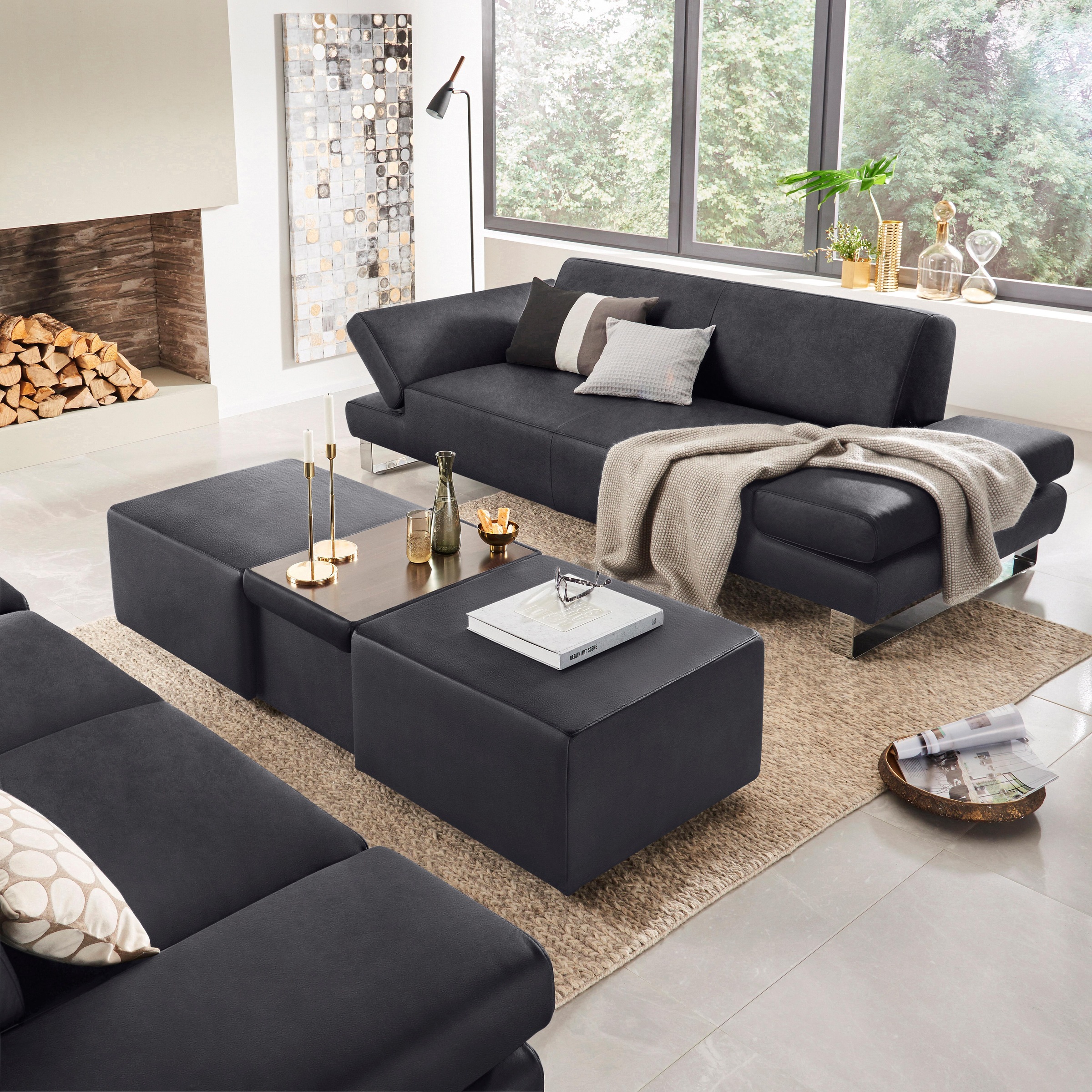 W.SCHILLIG 3-Sitzer »taboo Designsofa mit hohem Sitzkomfort«, mit Übertiefe, inklusive Armlehnenverstellung