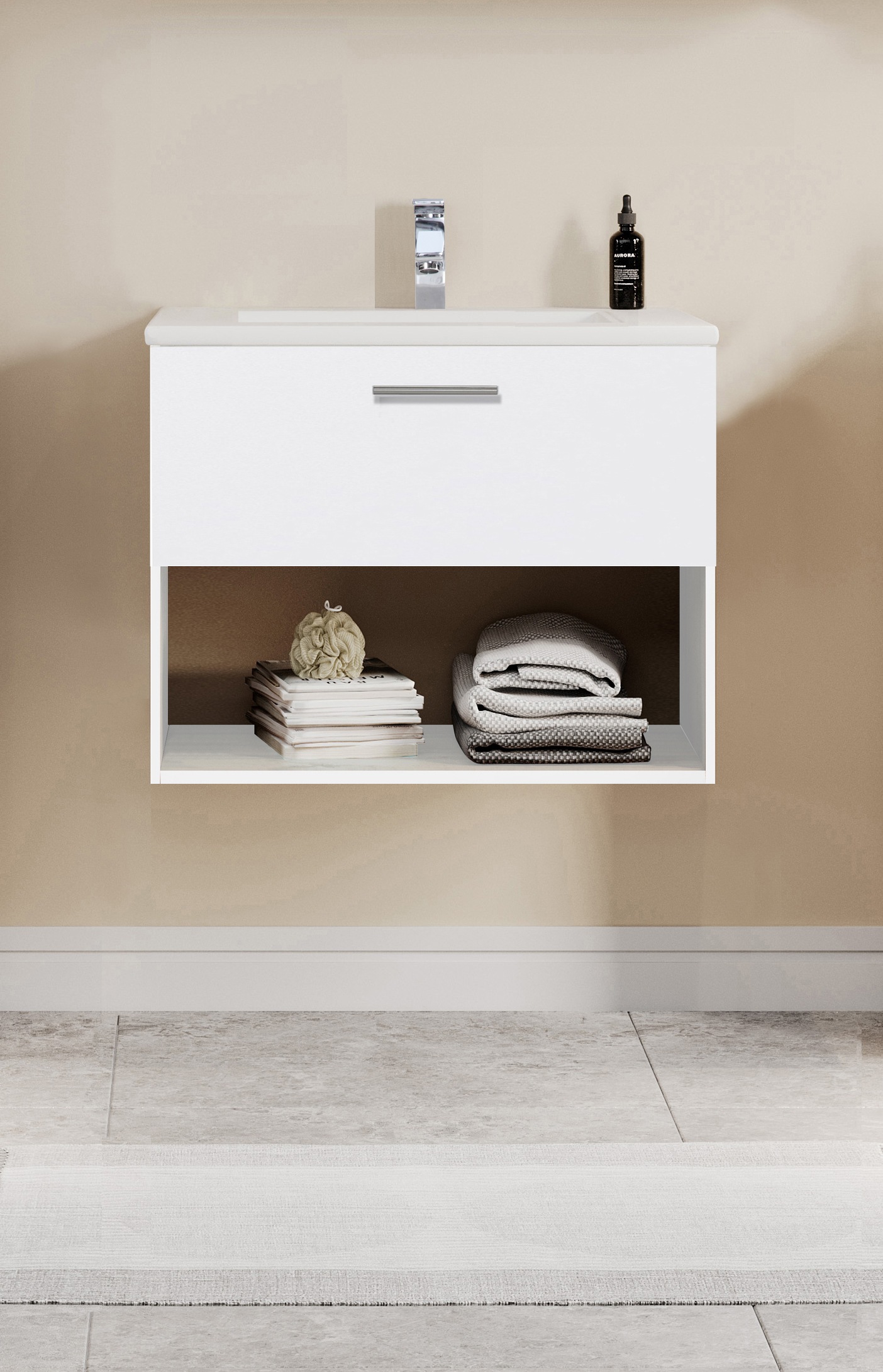 welltime Waschtisch "Trento Light mit Keramik-Auflagebecken", 1 Auzug und 1 günstig online kaufen