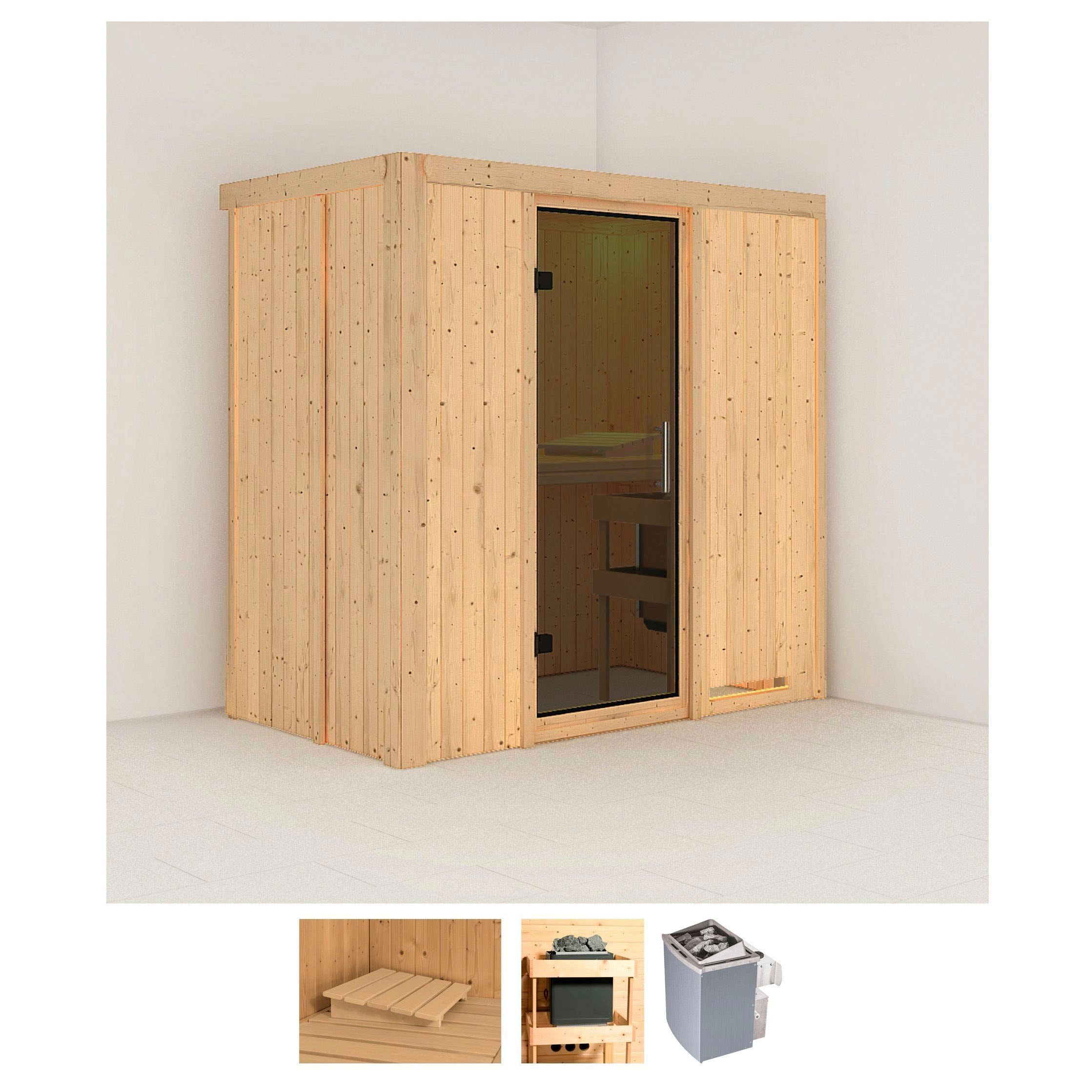 Karibu Sauna "Vada" Set, Ofen 9 kW integr. Strg
