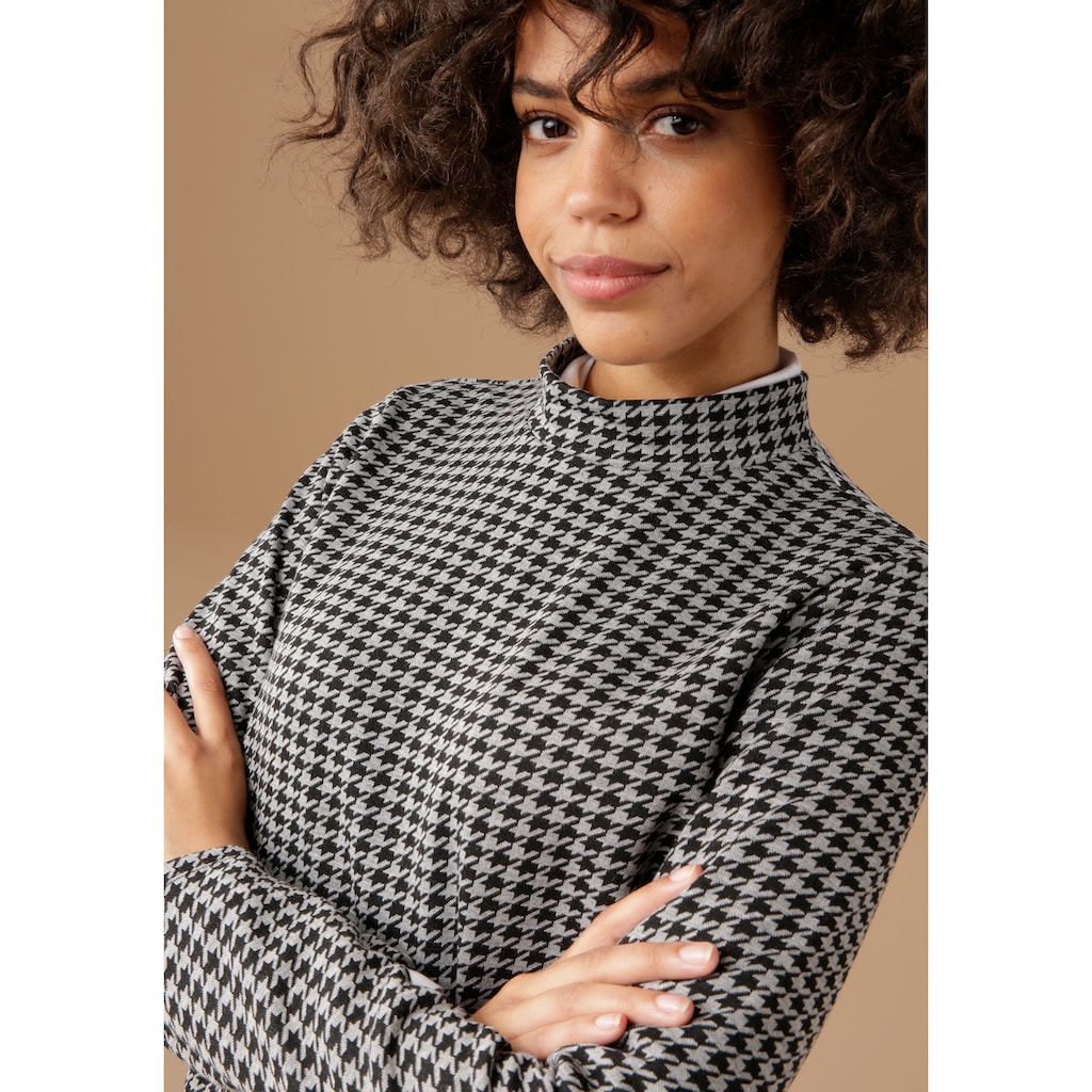 Aniston CASUAL Sweatshirt, mit Hahnentritt- oder Fischgrat-Muster - NEUE KOLLEKTION