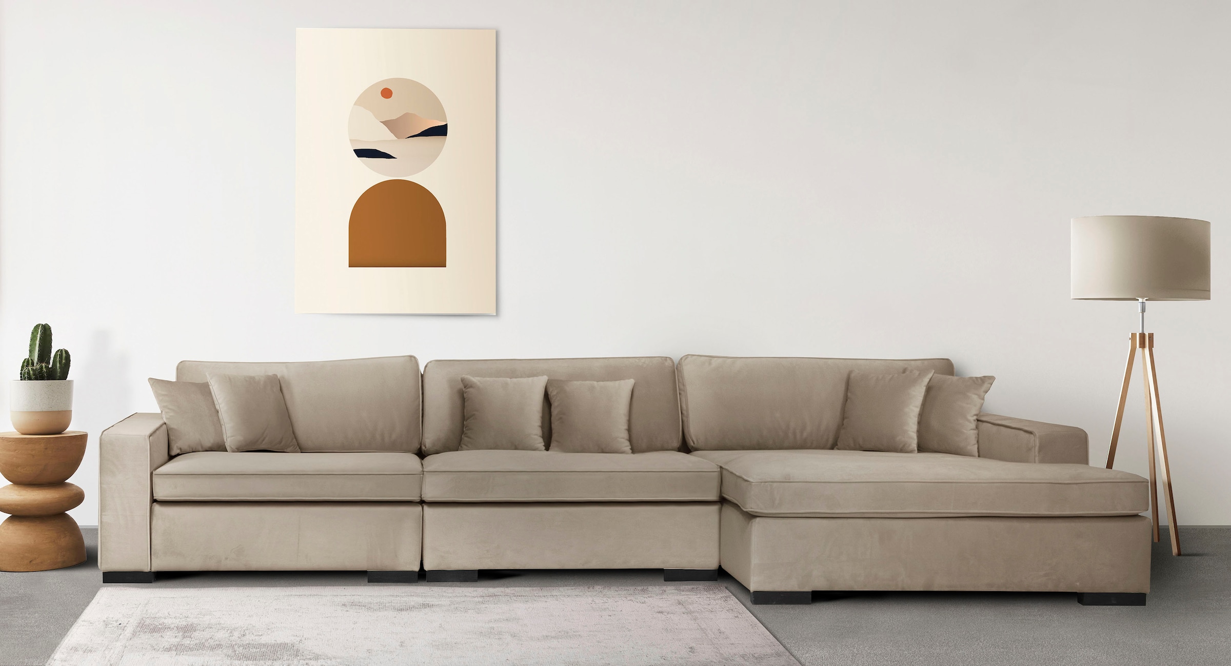 Home affaire Sofa-Eckelement "Skara XXL L-Form", Lounge-Sofa XXL mit Federk günstig online kaufen