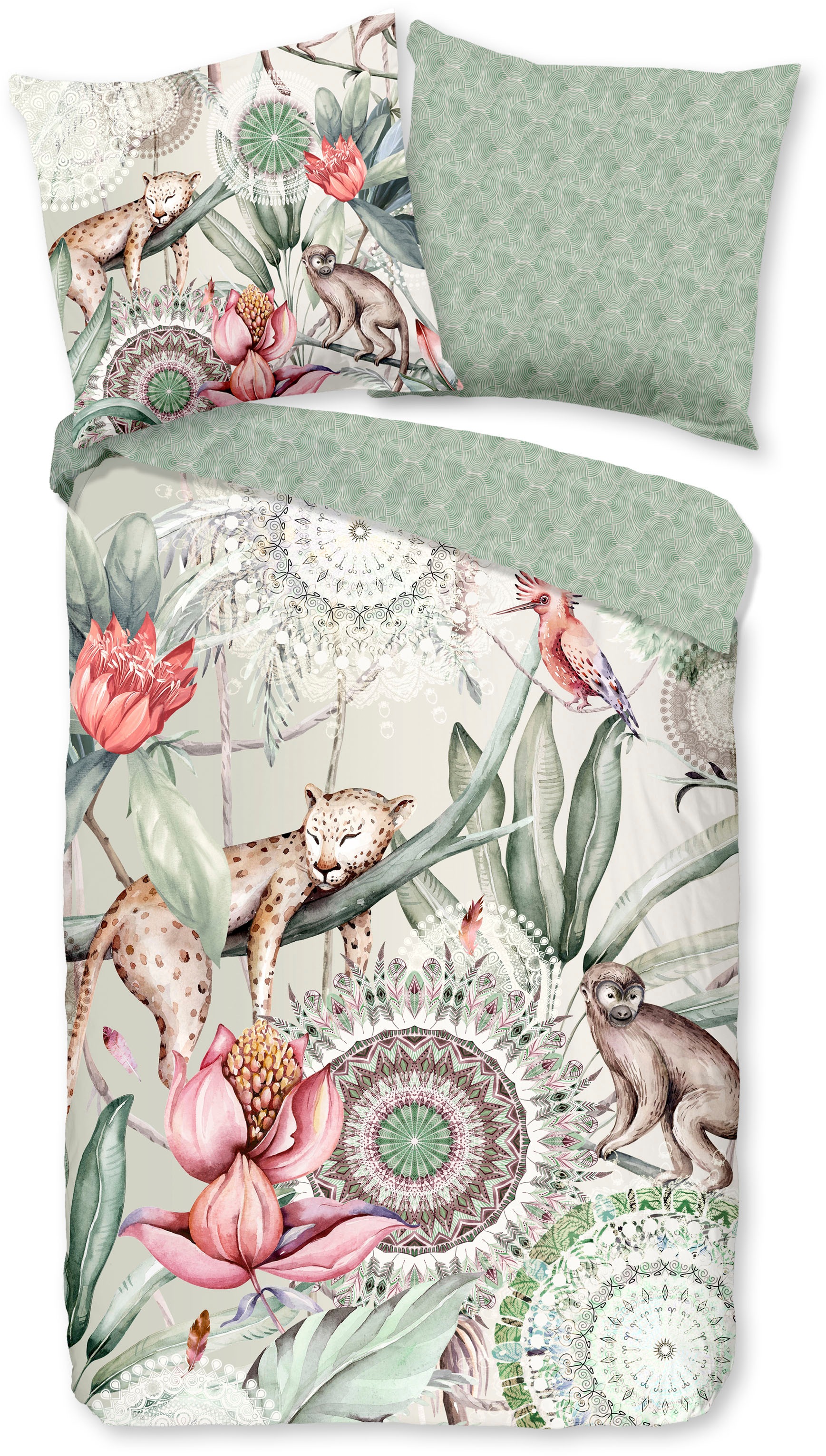 hip Wendebettwäsche "Wayan" 2 Stk. tlg. Mako-Satin, 135x200, Reißverschluss günstig online kaufen