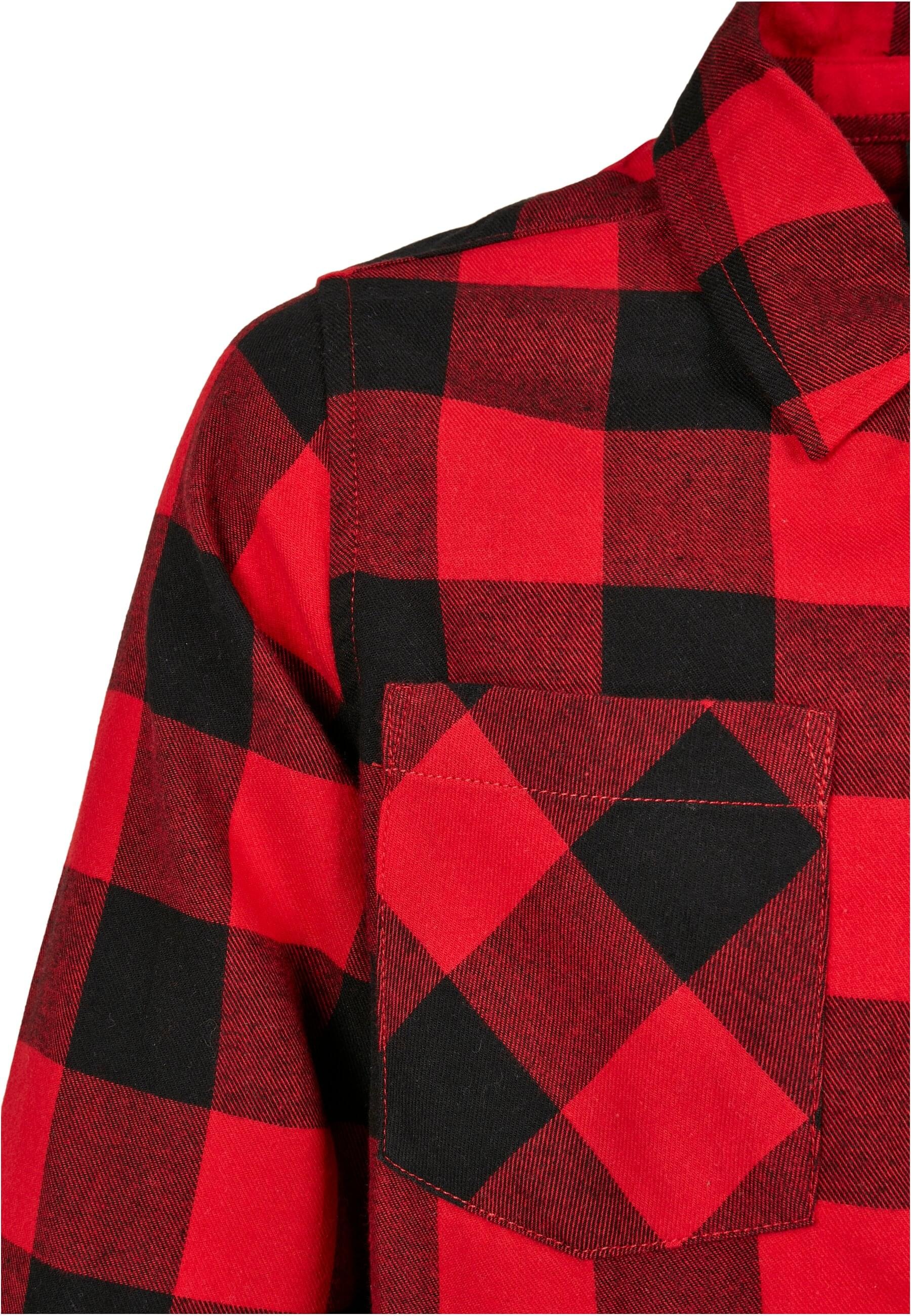 URBAN CLASSICS Langarm-Poloshirt »Urban Classics Herren Boys Checked Flanell Shirt«, (1 tlg.)