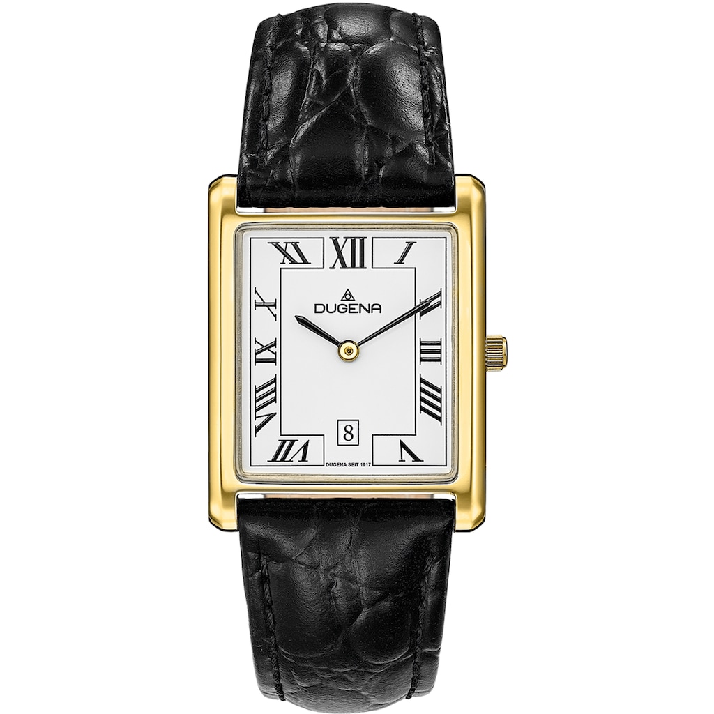 Dugena Quarzuhr »Quadra Classica, 4460726-1«, Armbanduhr, Damenuhr, Herrenuhr, Datum