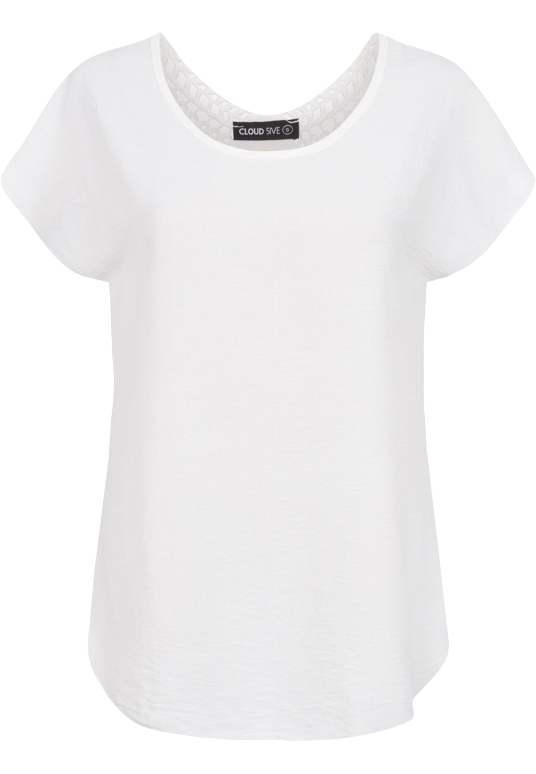 CLOUD 5IVE T-Shirt "CLOUD 5IVE Cloud5ive Damen Musselin Top mit Spitzenbesa günstig online kaufen