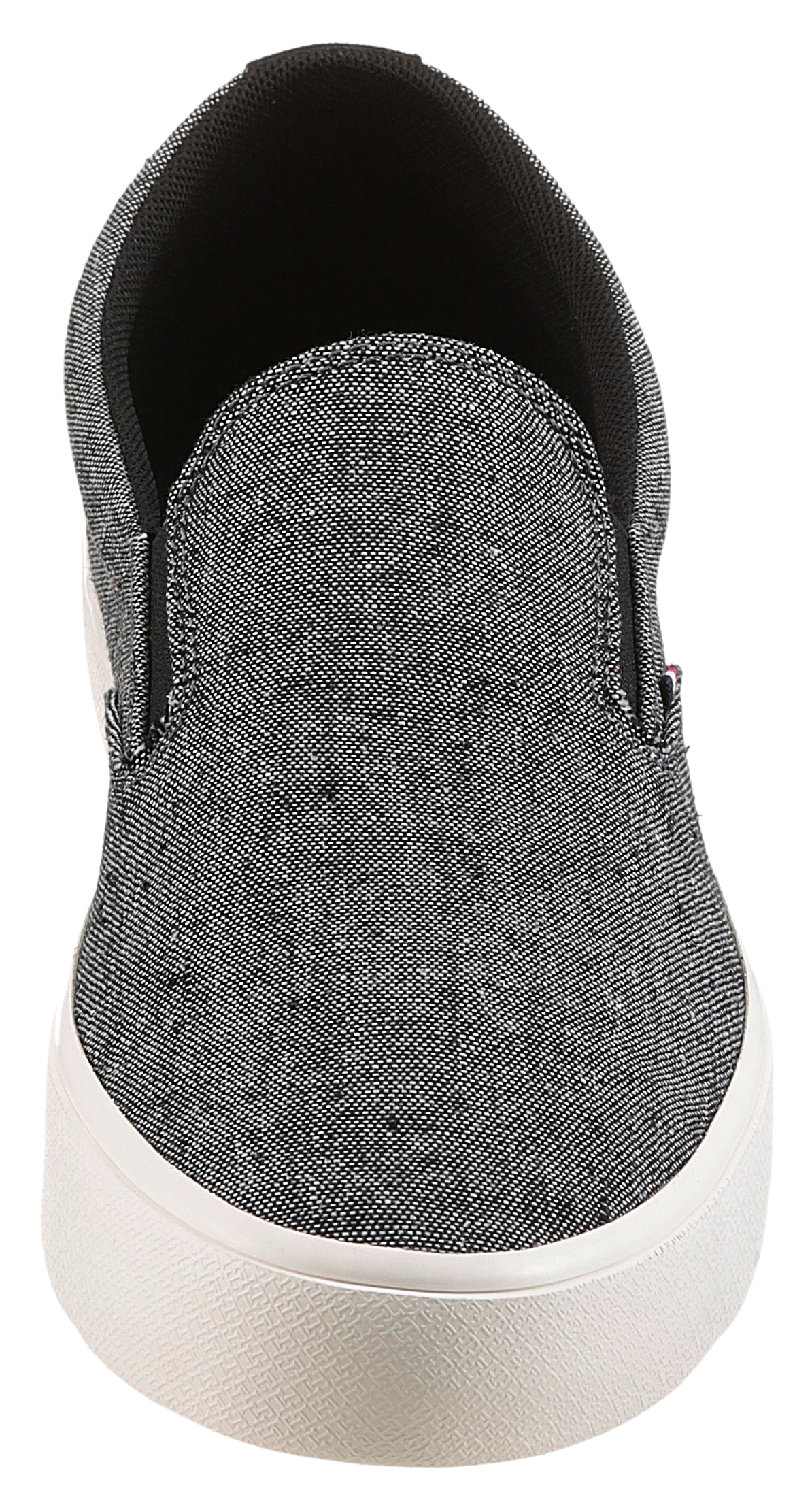 Tommy Hilfiger Slip-On Sneaker »TH HI VULC LOW SLIP ON CH«, Freizeitschuh, Schlupfschuh, Halbschuh mit seitlichen Gummizügen