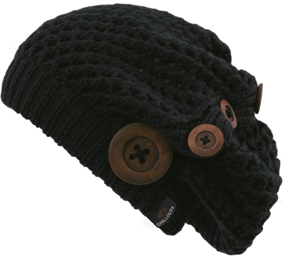 chillouts Beanie "Nelly Hat" mit modernem Strickmuster und Zierknöpfen