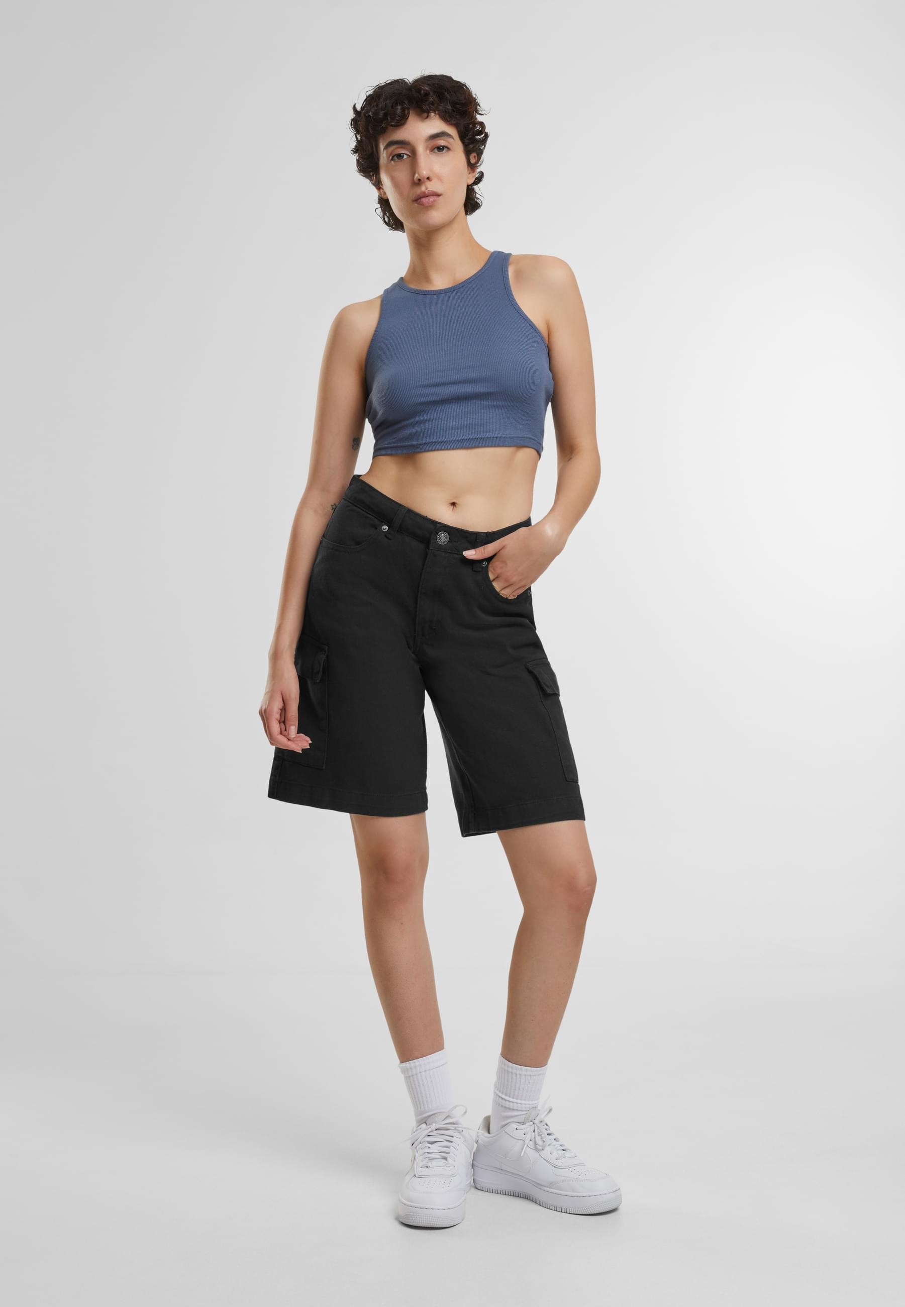 URBAN CLASSICS Muskelshirt »Urban Classics Damen Ladies Cropped Rib Top«, (1 tlg.)