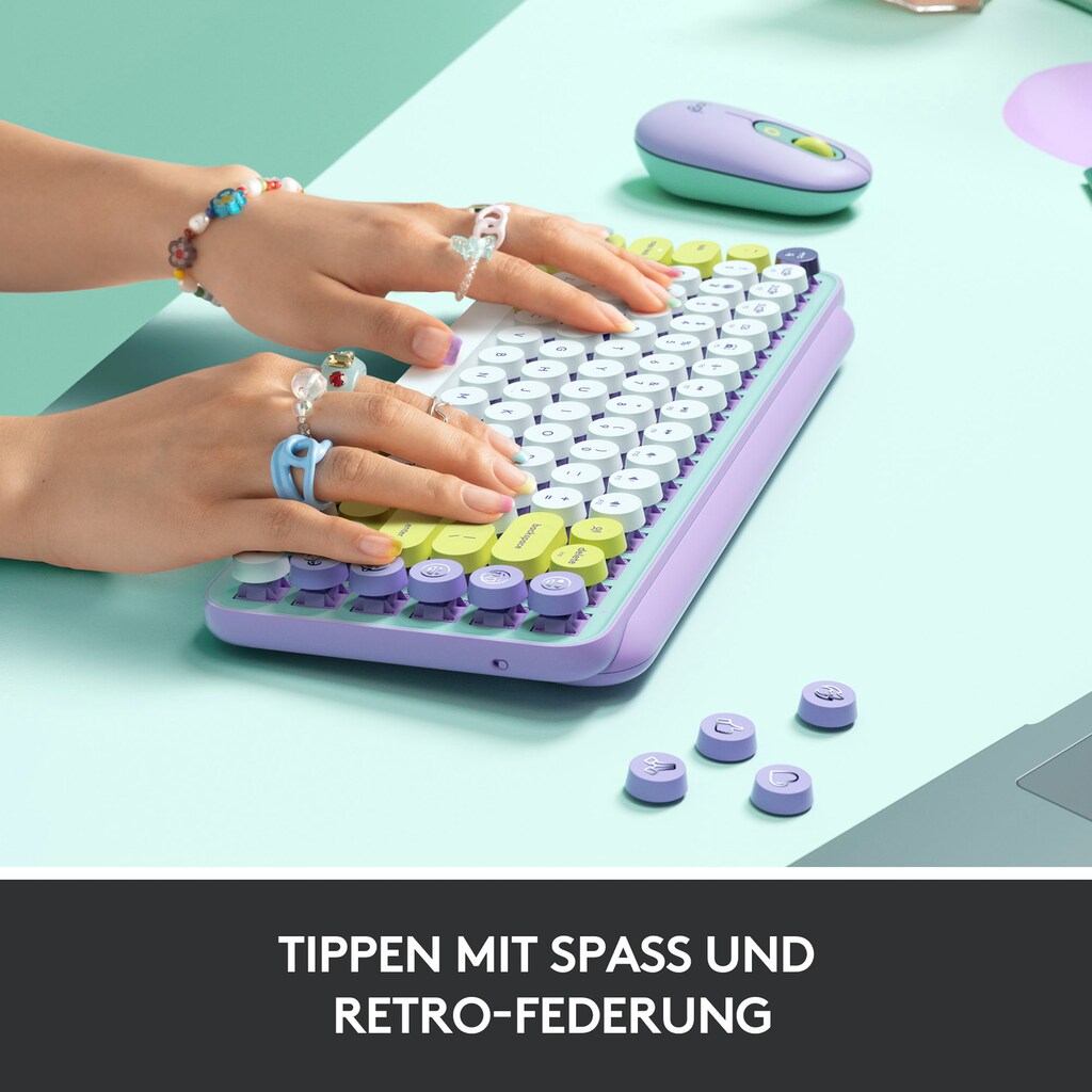 Logitech Tastatur »POP Keys«, (Multimedia-Tasten-Fn-Tasten-Easy-Switch)