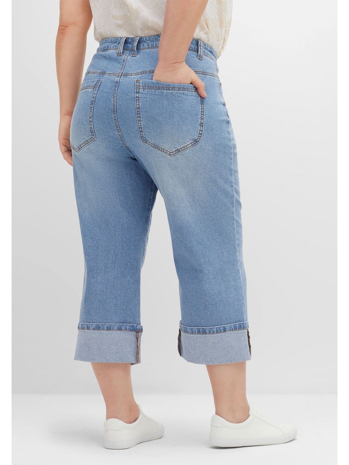Sheego 3/4-Jeans »Große Größen«, mit weiter Beinform im Dad-Stil