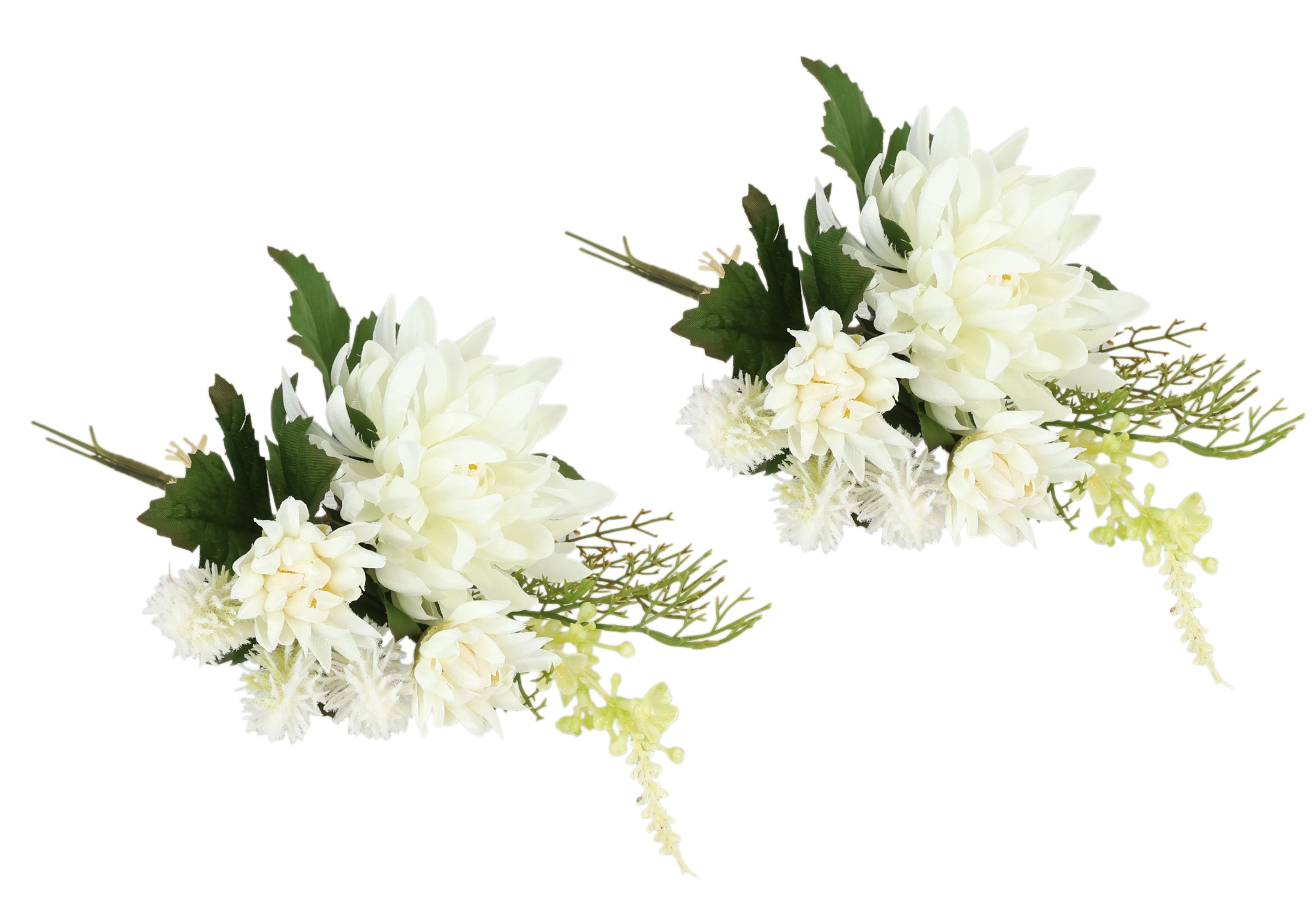 Thumbnail - I.GE.A. Kunstblume "Chrysanthemen-Bund 2er Set" 25cm Strauß künstlich Bouquet Seidenblume Blumenbouquet Blumenstrauß