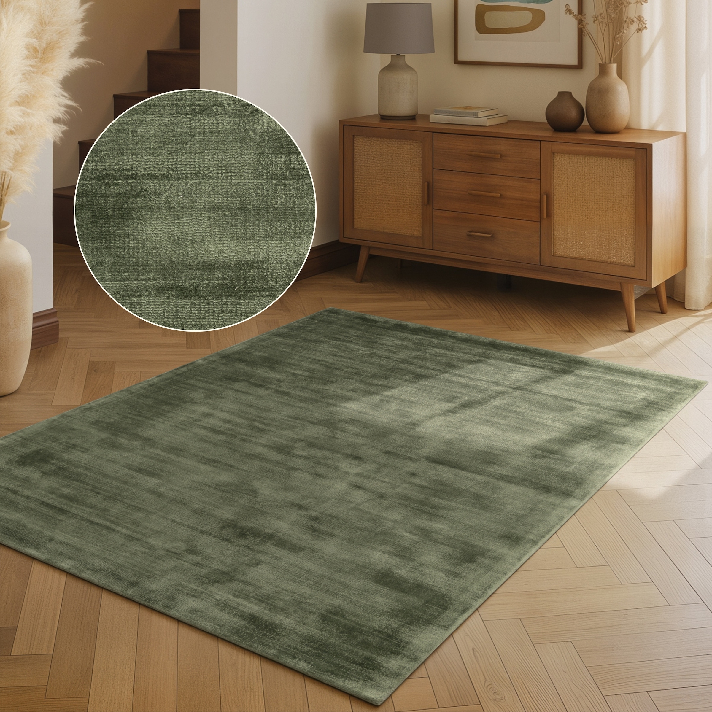 vikosa Teppich "Noemi" rechteckig 10 mm Höhe Dezenter Glanz, Weich, Seidenoptik, Viskose, Wohnzimmer, Schlafzimmer