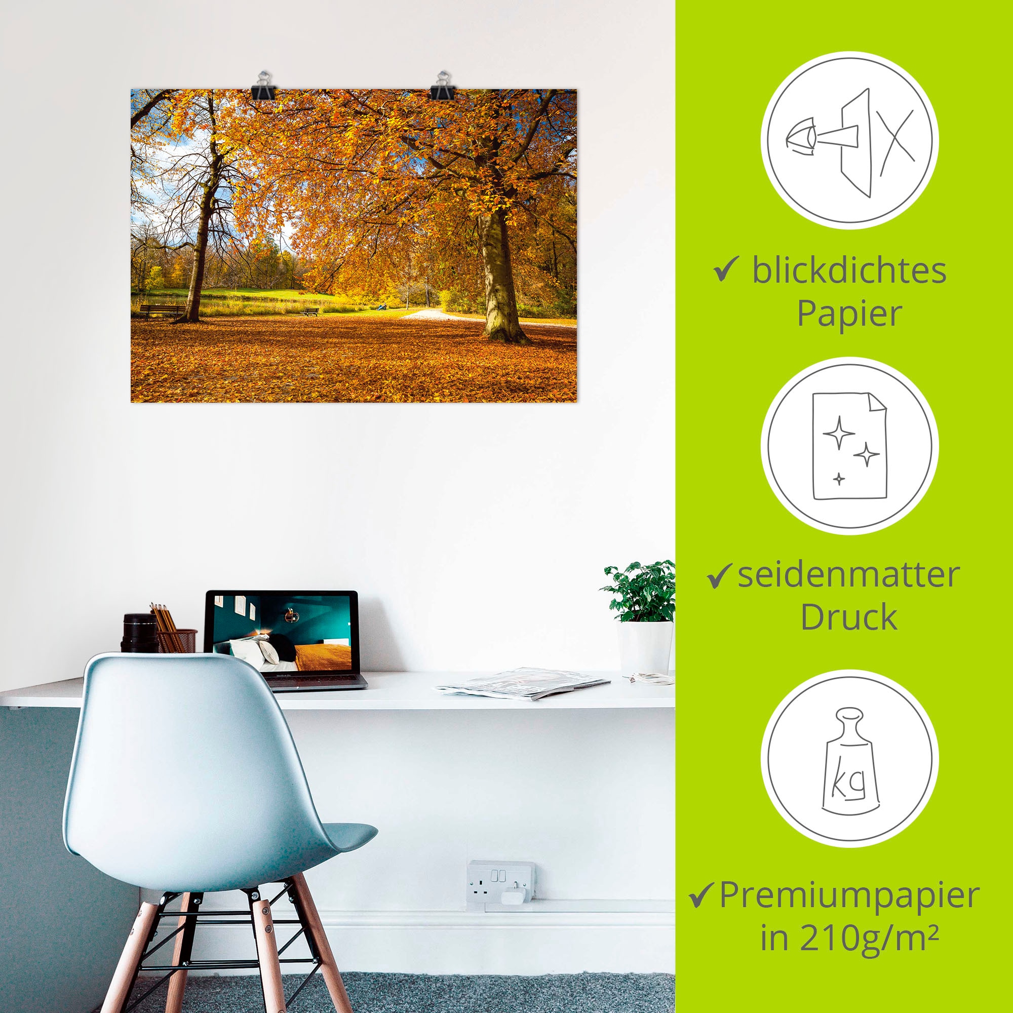 Artland Wandbild »Herbst bei Schlosses Nymphenburg« Wiesen & Bäume 1 Stk. tlg. als Leinwandbild, Poster in verschied. Größen